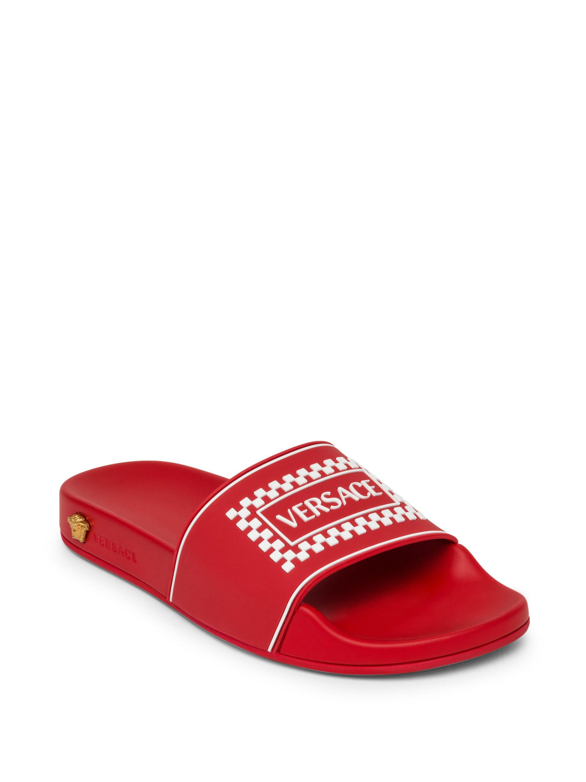 red versace slides