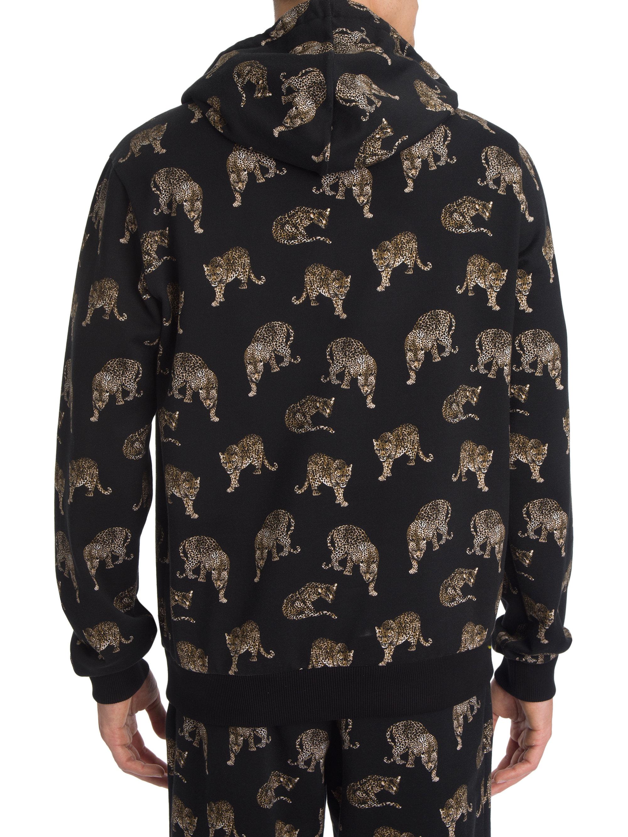 Dolce & Gabbana Mini Leopard Cotton Hoodie in Black Print (Black) for ...