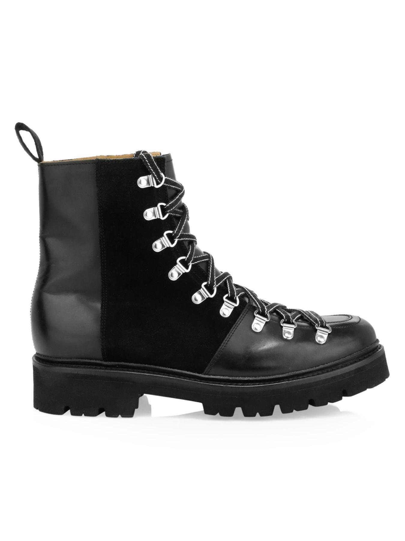 black leather hiking boots mens