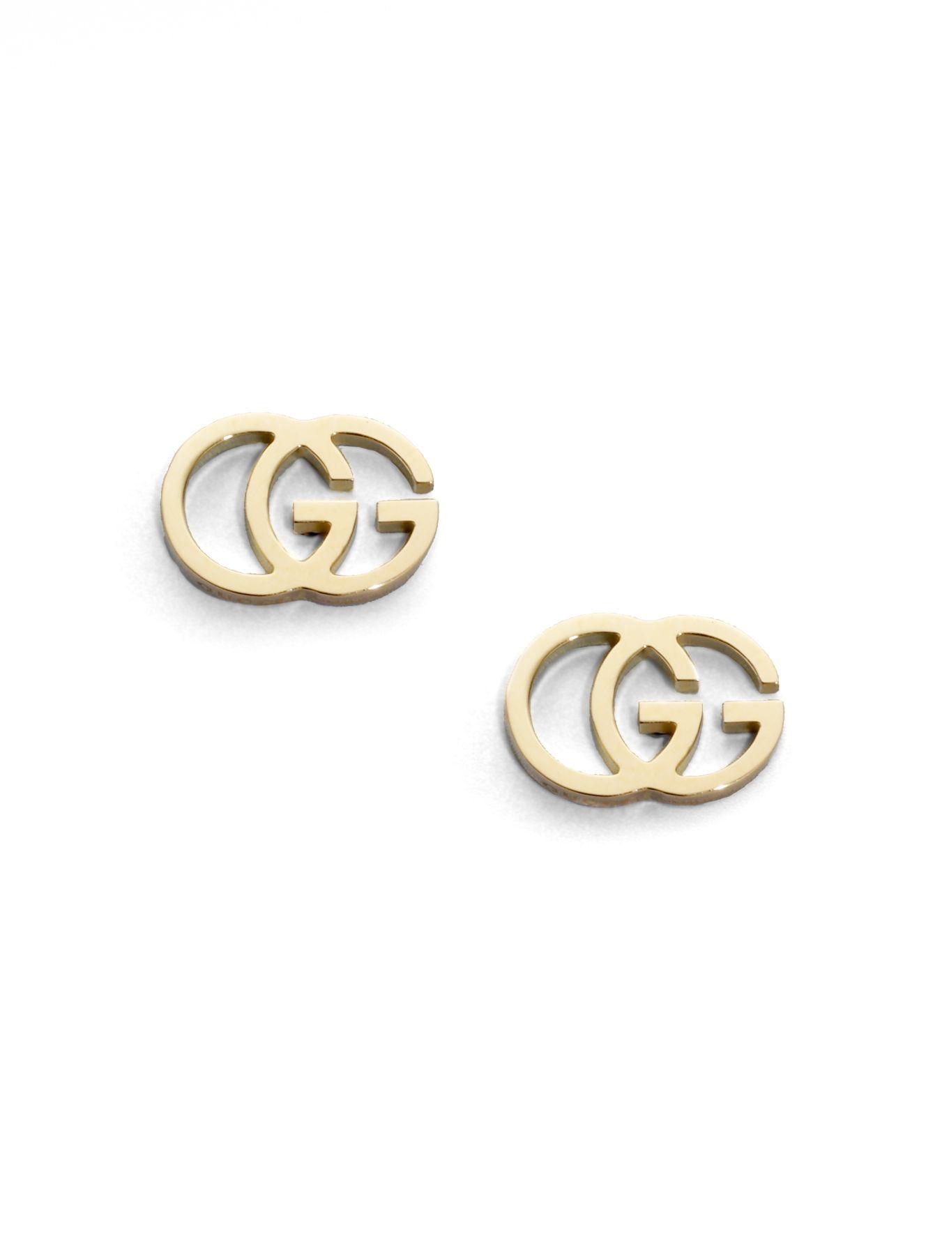 White Gold Gucci Double-g Stud Earrings