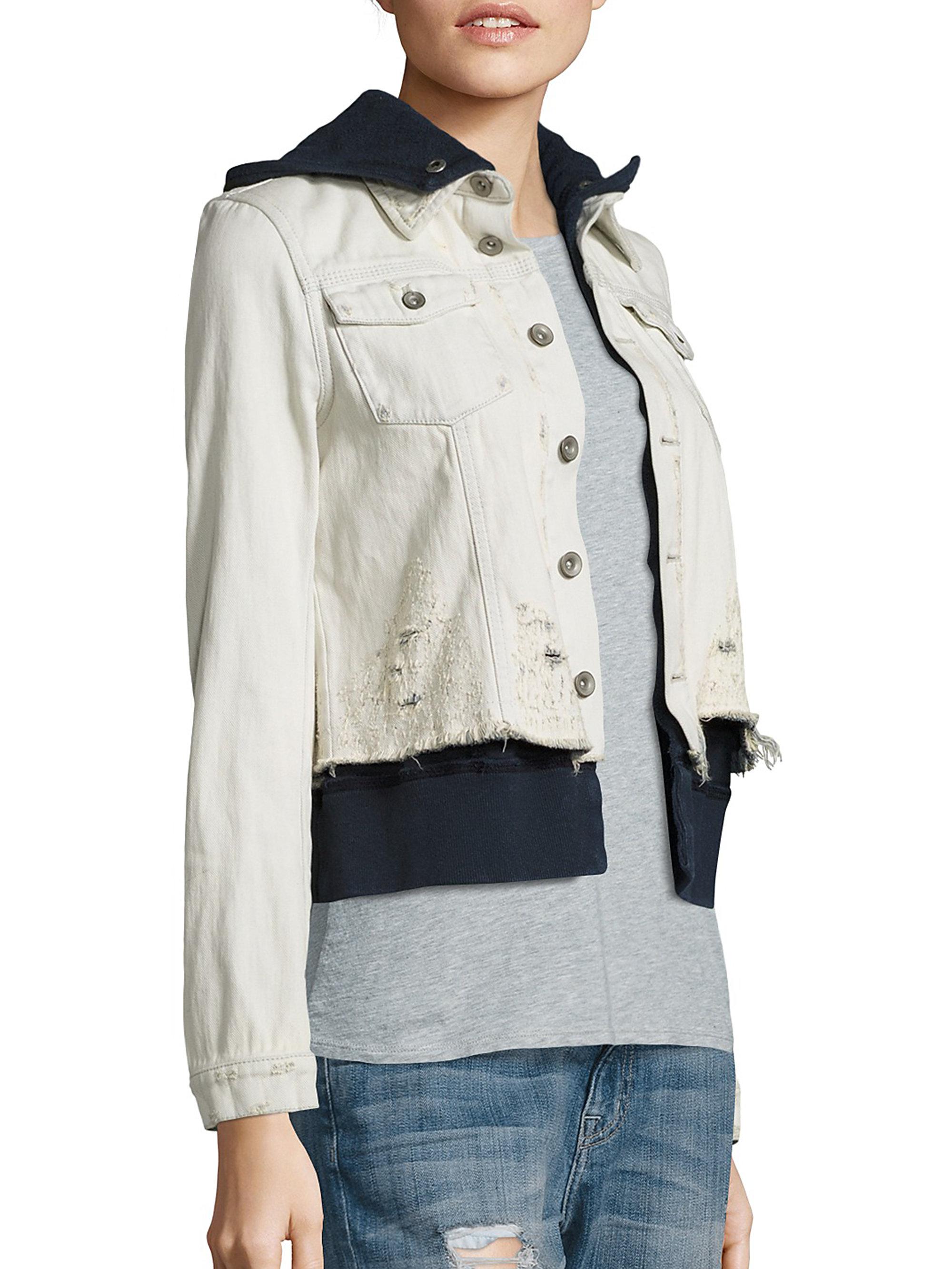 white distressed jean jacket