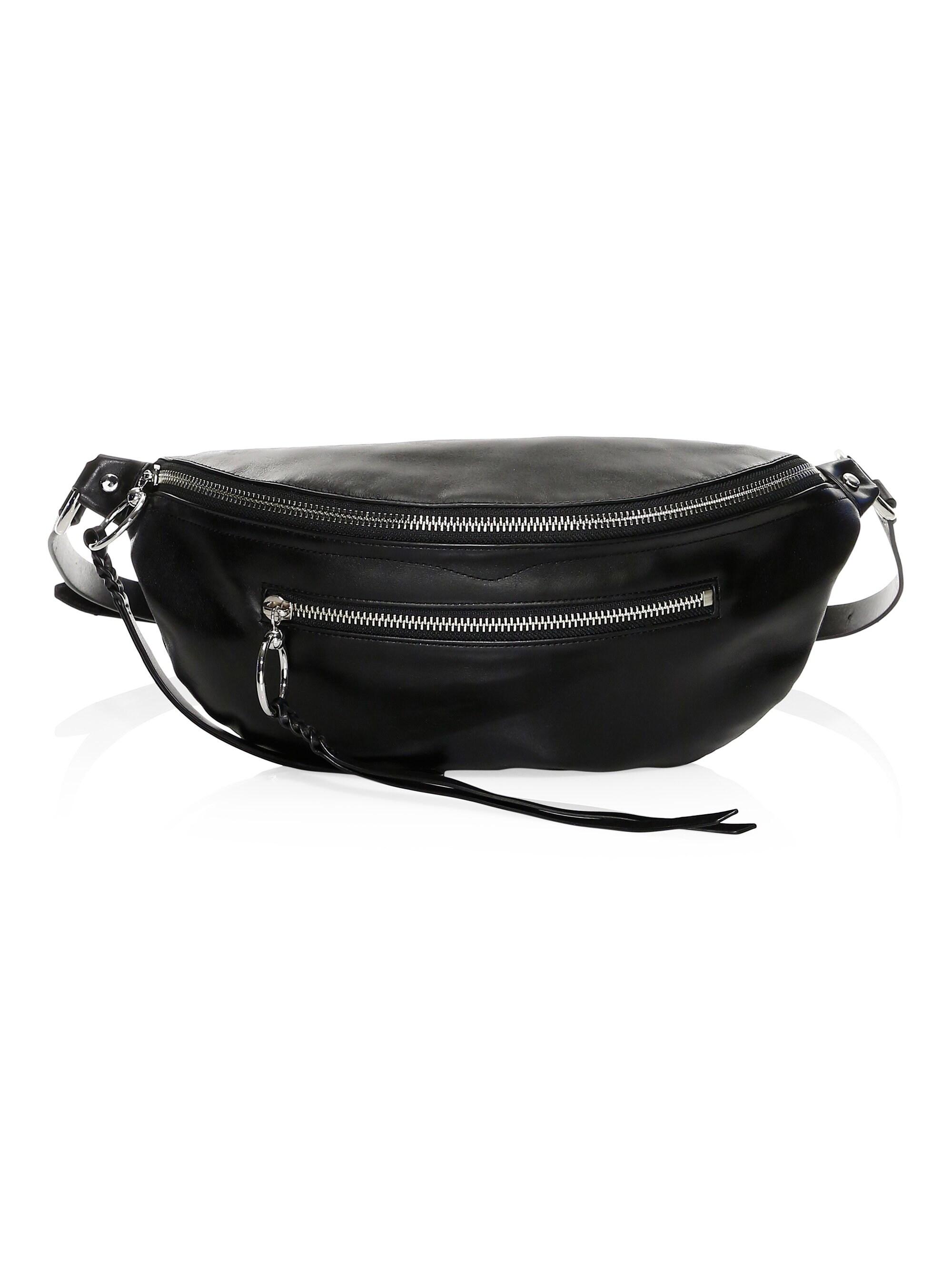 Rebecca Minkoff Large Bree Leather Belt Bag in Black | Lyst
