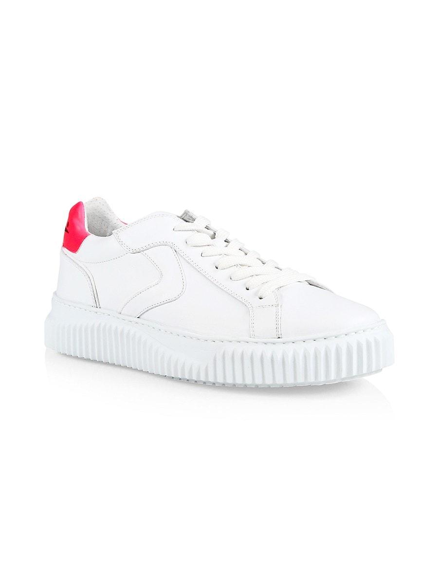 Women's Sneakers VOILE BLANCHE Lipari 1N55 White Gold Leather Canvas