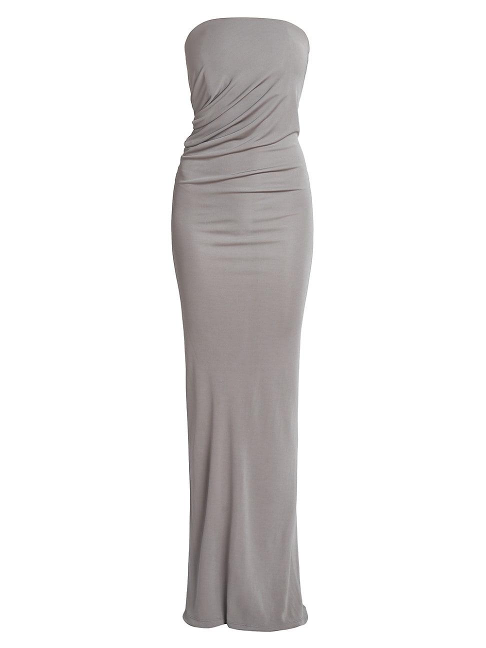 Christopher Esber Strapless Ruched Gown in Gray | Lyst