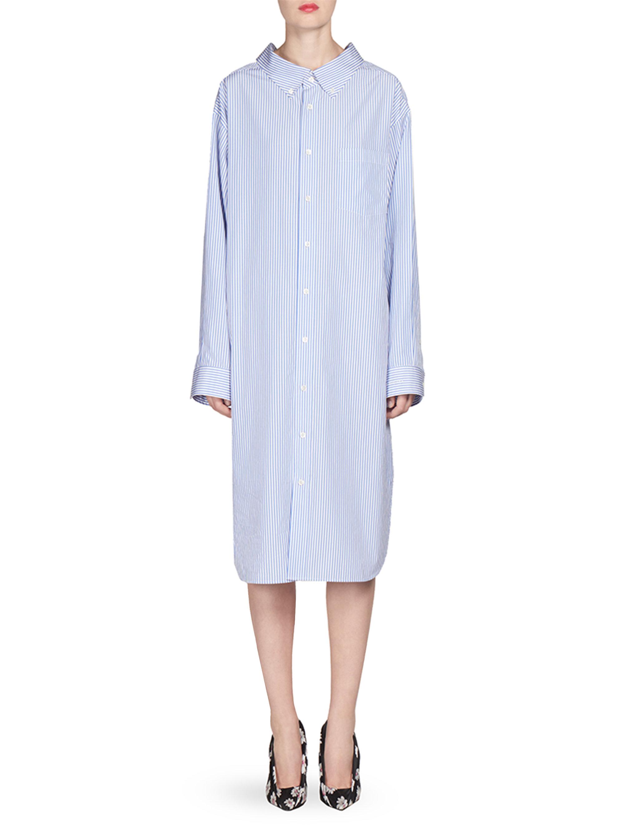 balenciaga striped shirt dress