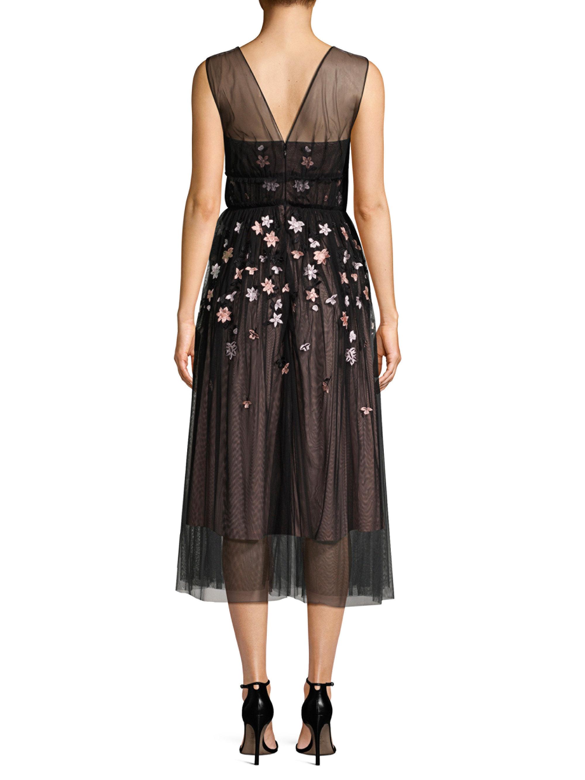 parker black floral dress