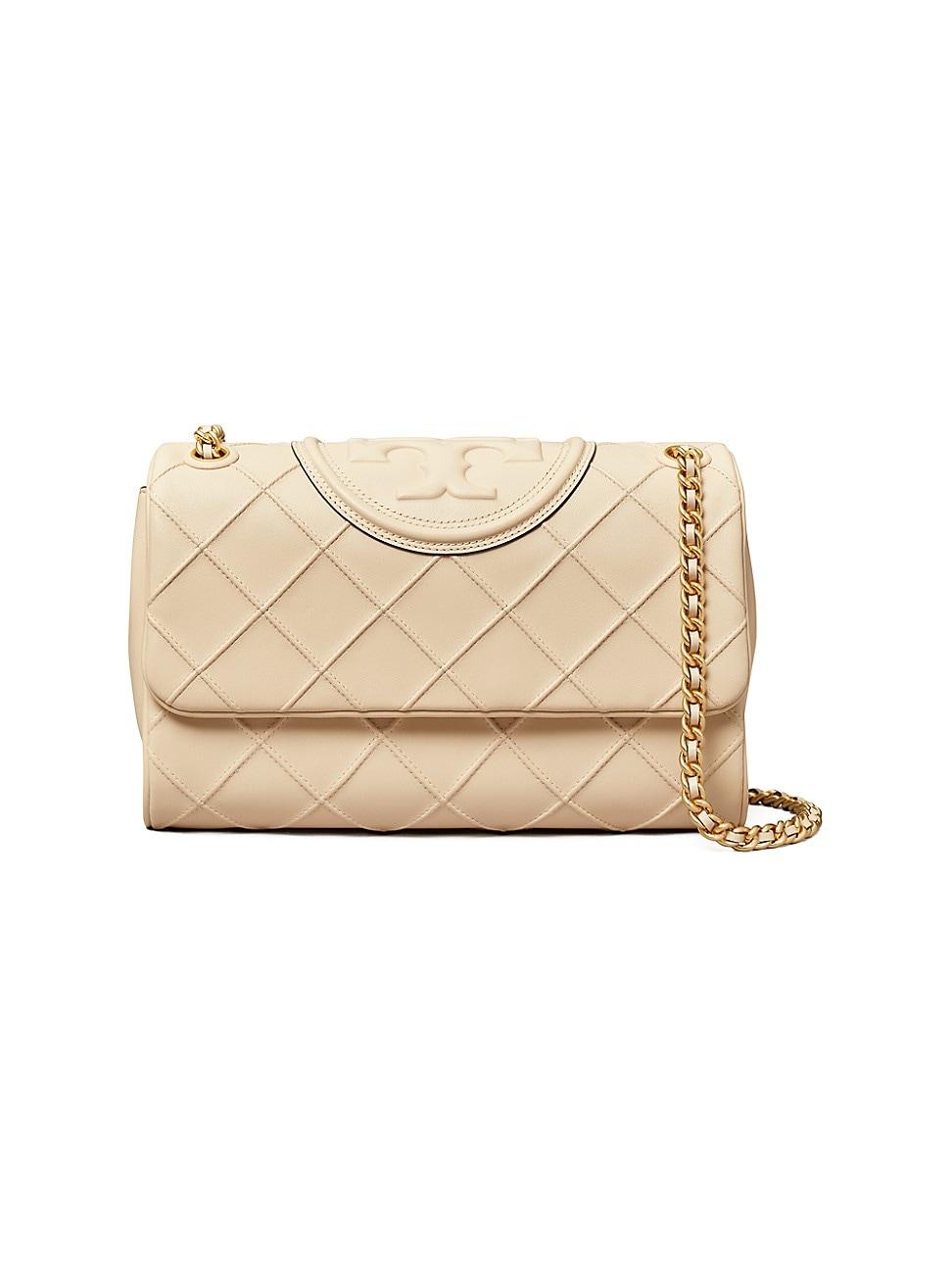 Tory Burch Fleming Soft Leather Convertible Shoulder Bag in Natural Lyst