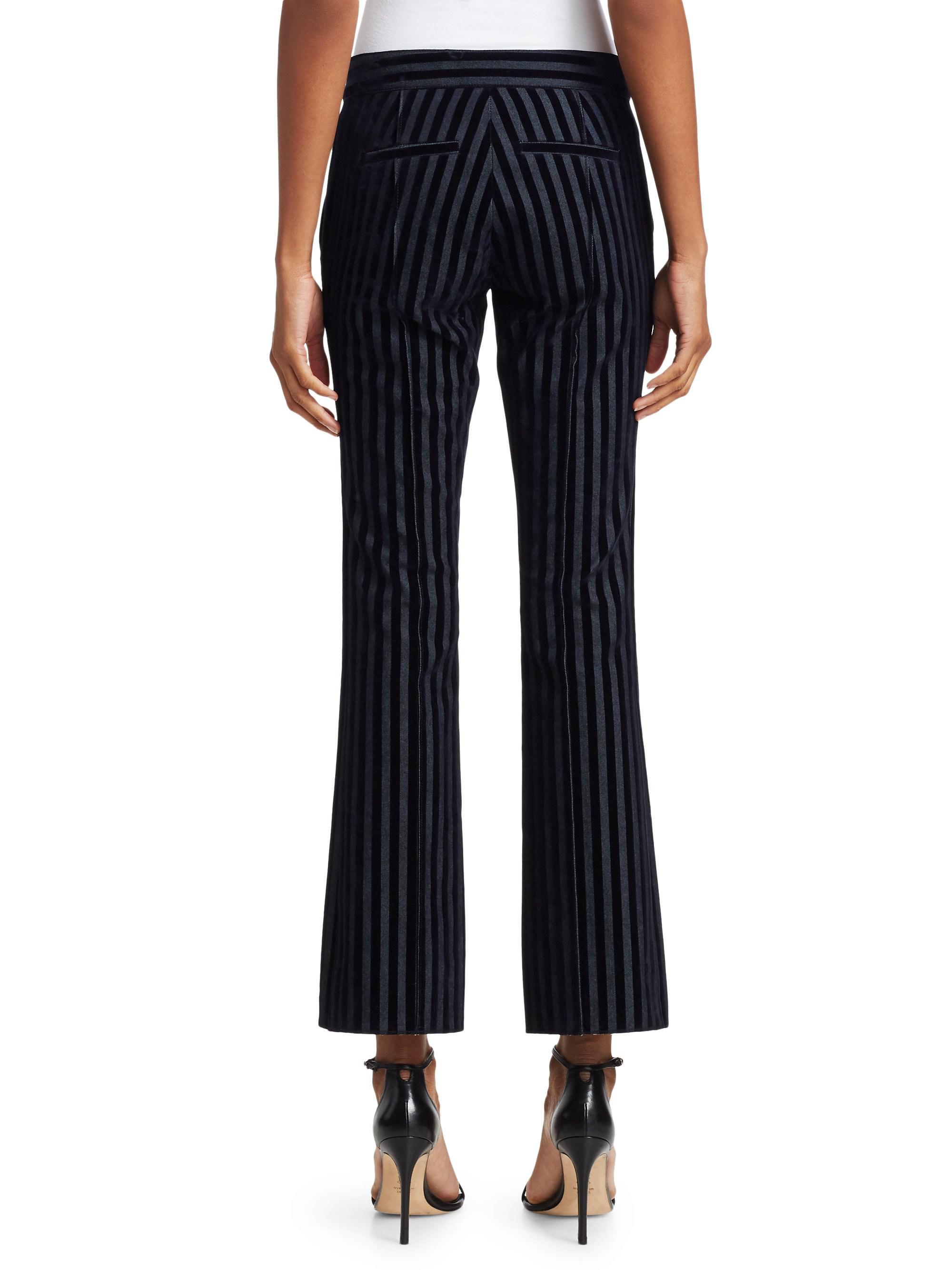 striped velvet pants