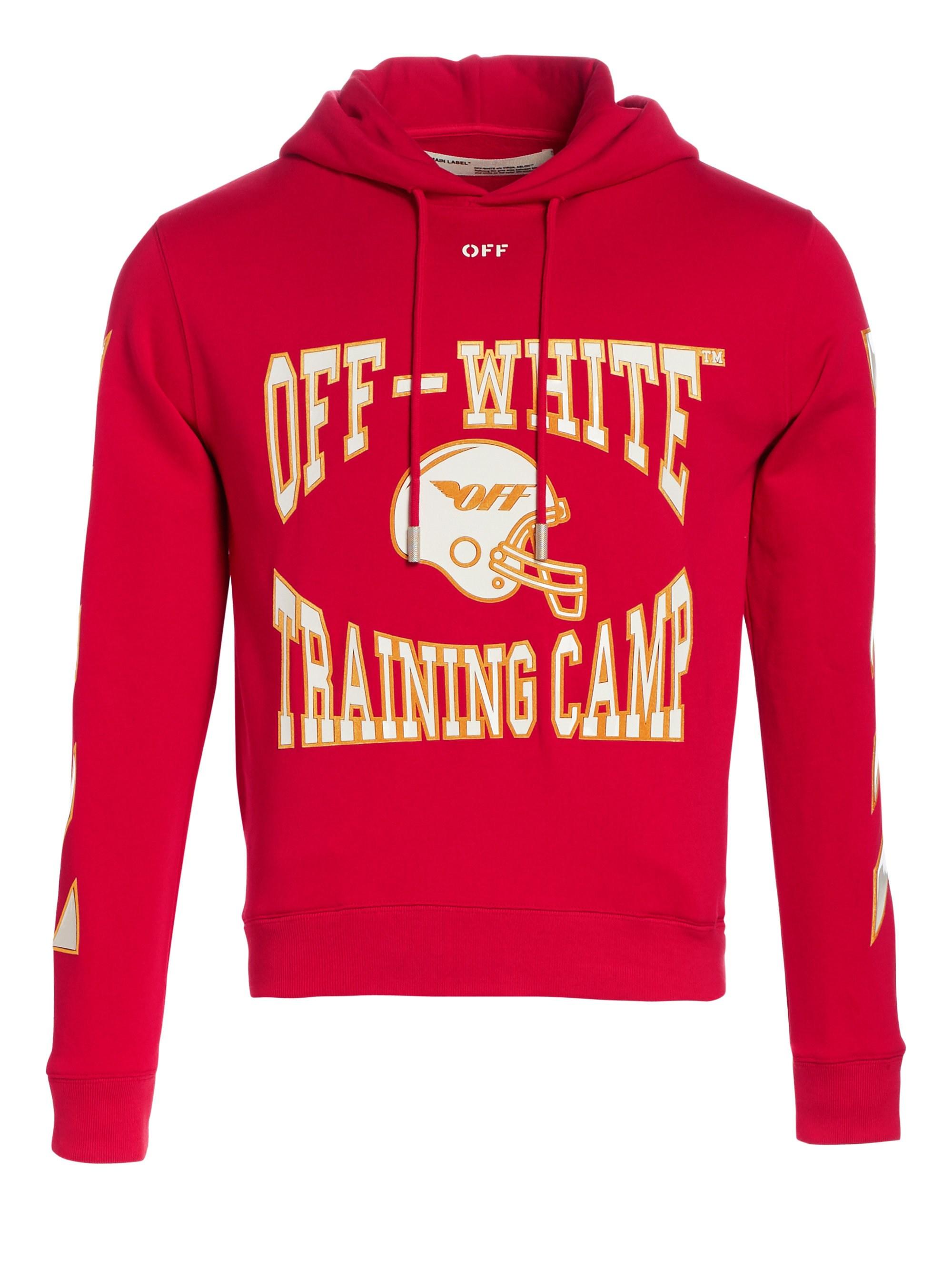 Off-White c/o Virgil Abloh Training Camp Hoodie in Red for Men | Lyst