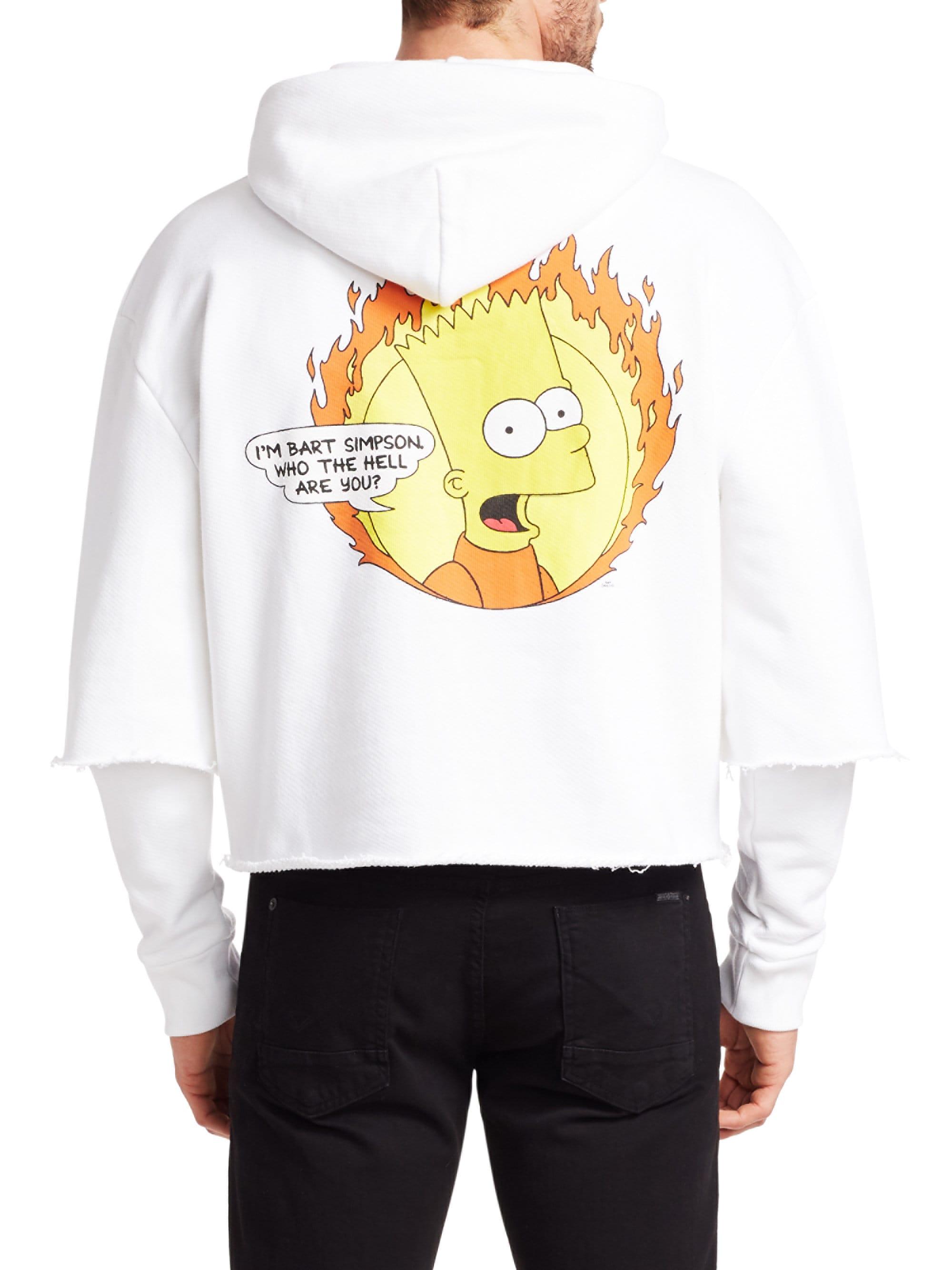 Off-White c/o Virgil Abloh Cotton Flamed Bart Men's Hoodie in White for Men  - Lyst