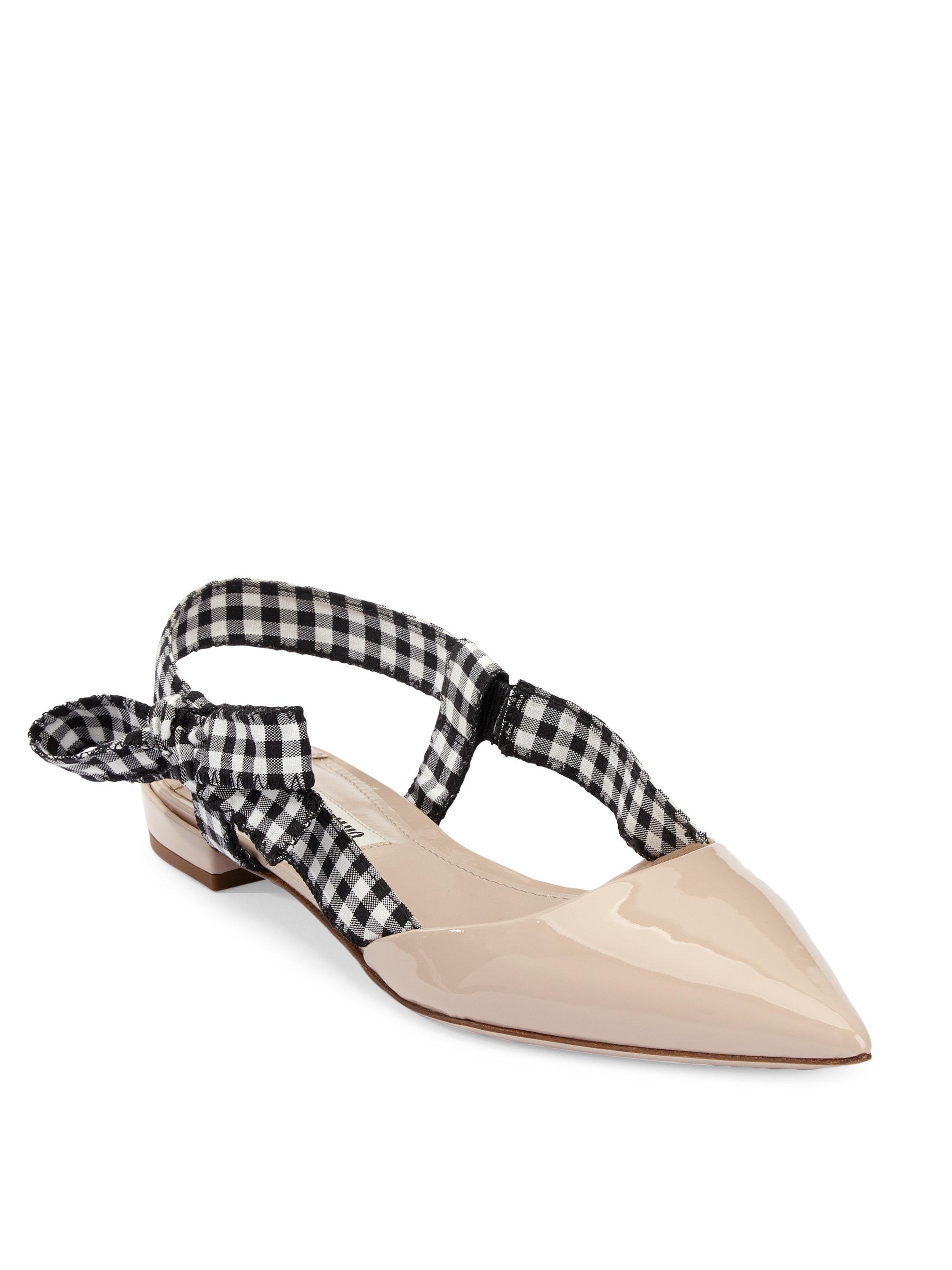 miu miu gingham slingbacks