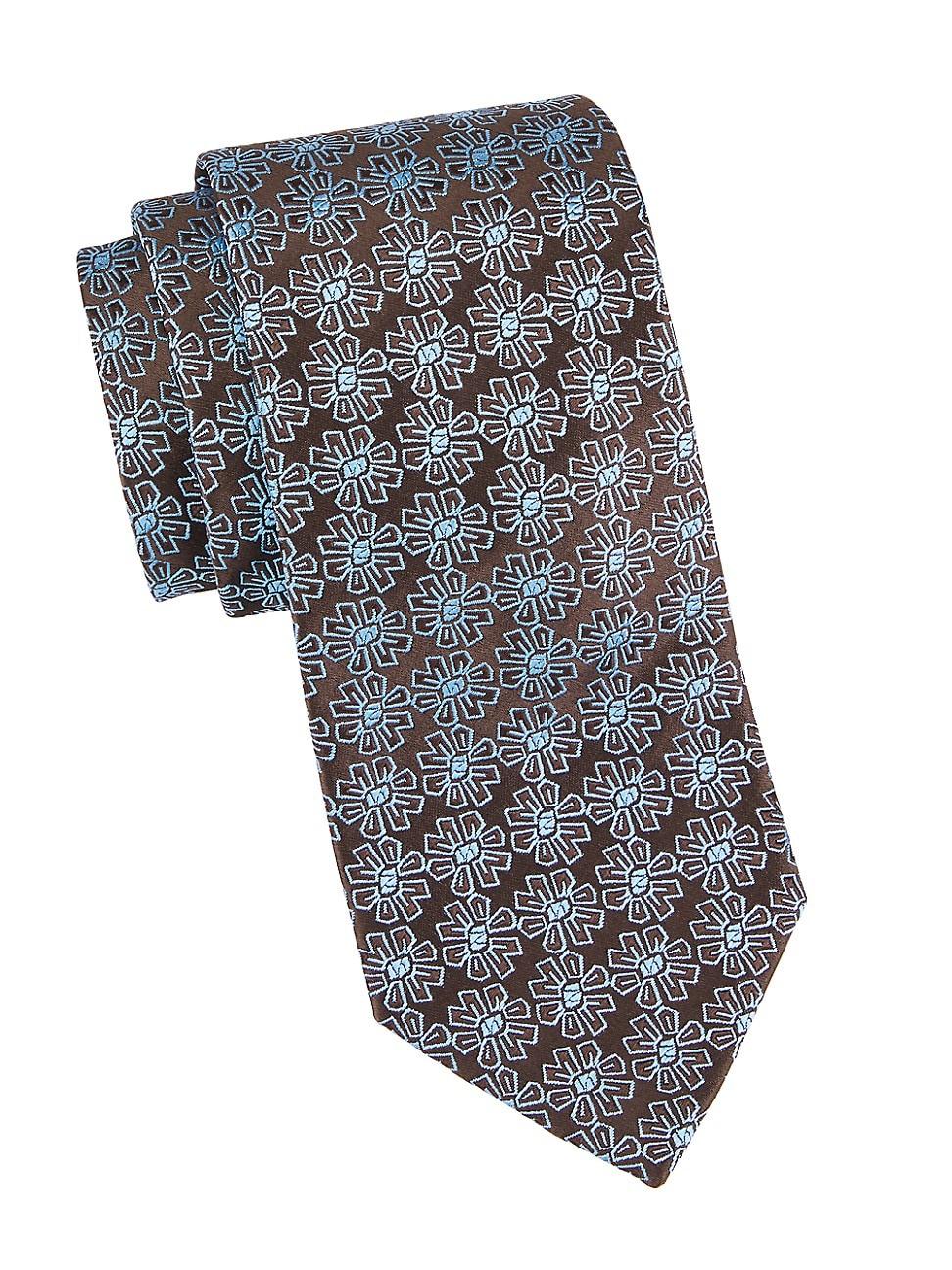 Charvet Floral Medallion Silk Jacquard Tie in Gray for Men | Lyst