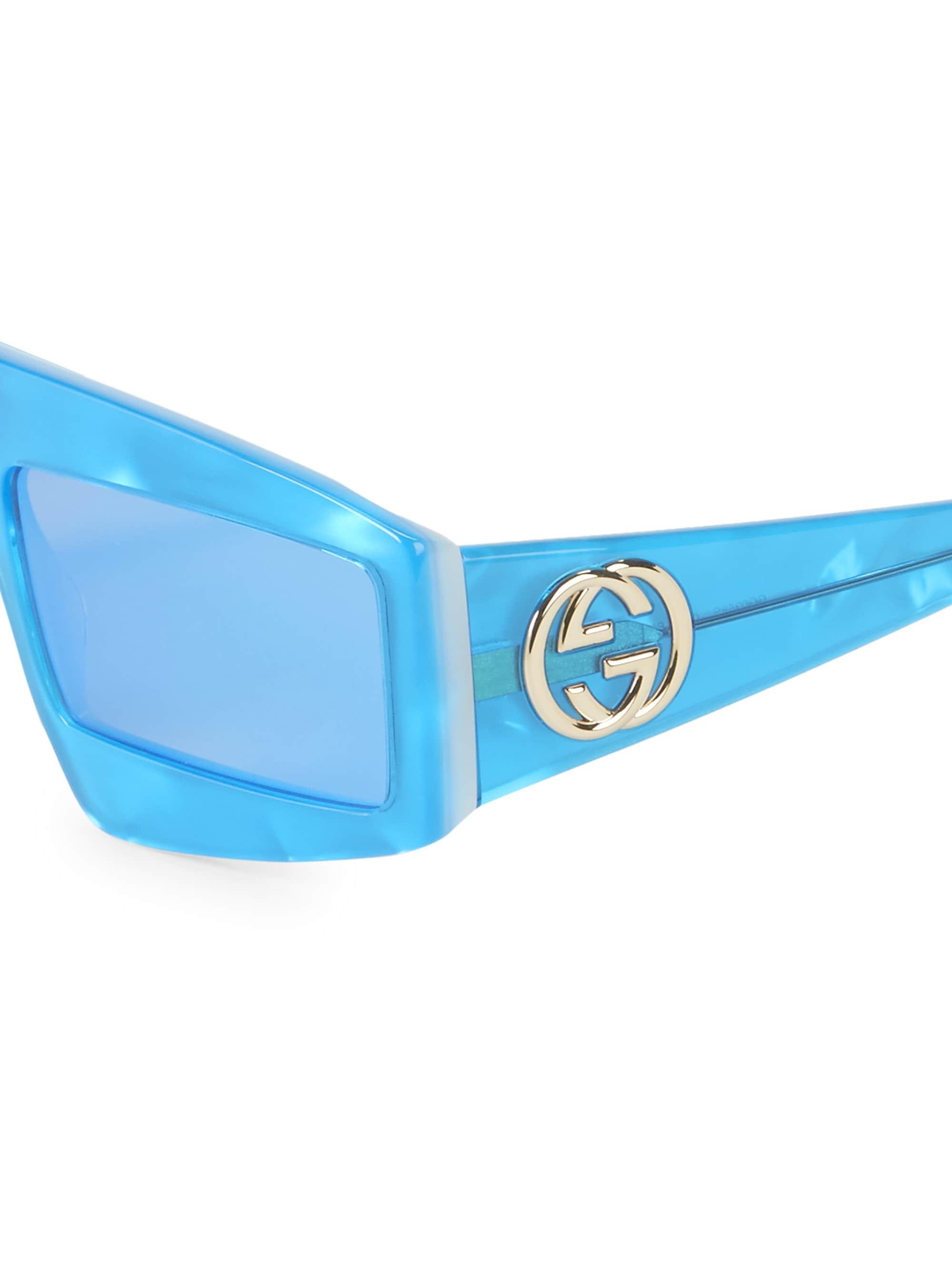 Gucci GG0358S W Rectangular / Square Sunglasses in Blue | Lyst