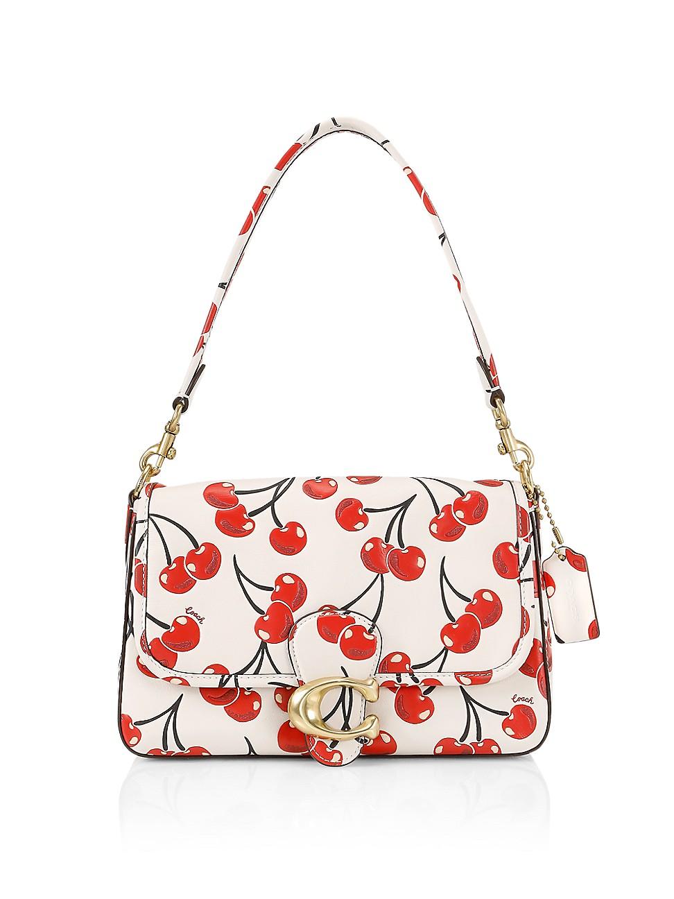 COACH Soft Tabby Cherryprint Leather Shoulder Bag in White Lyst