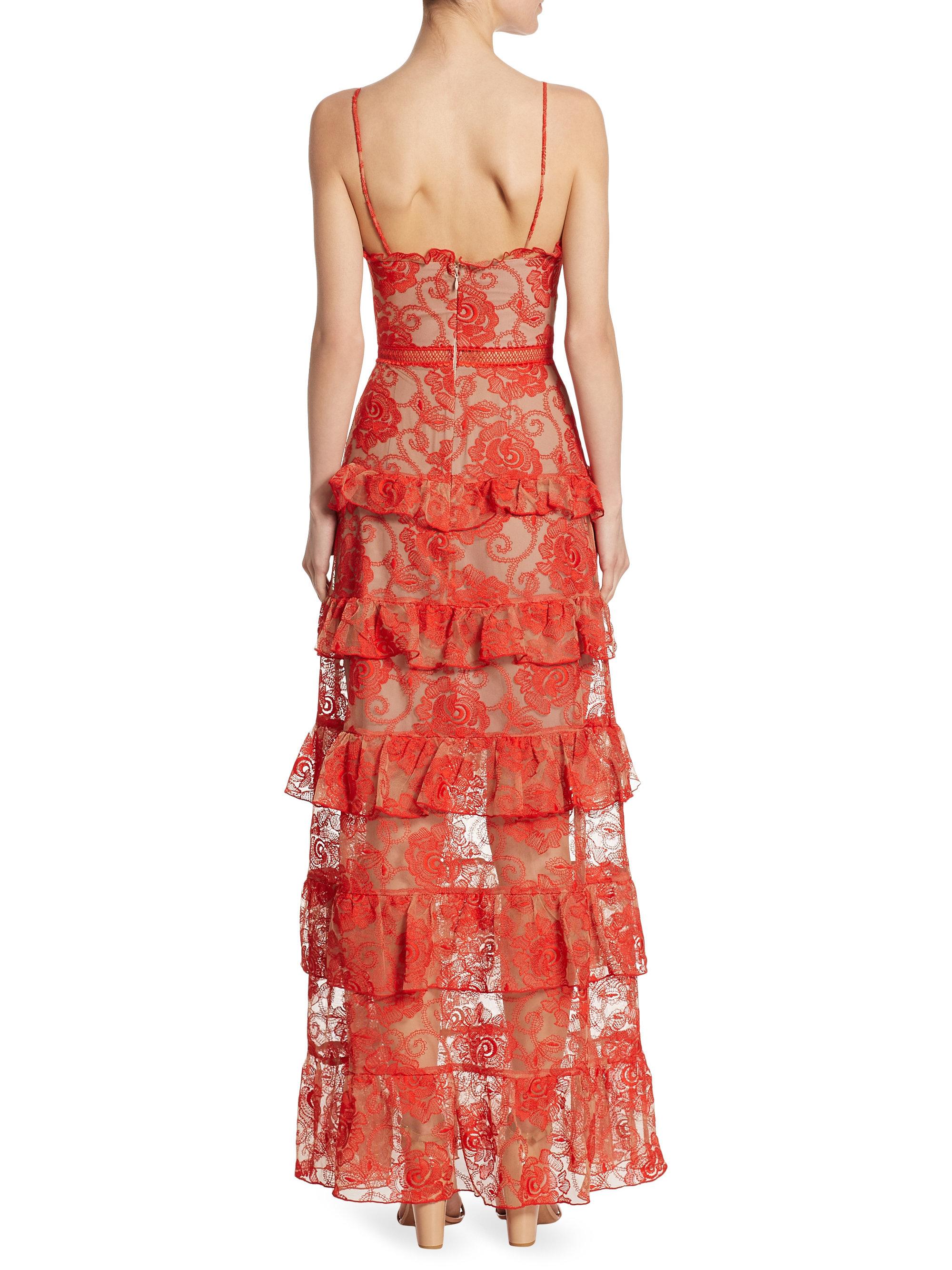nicholas the label rosie lace tiered gown