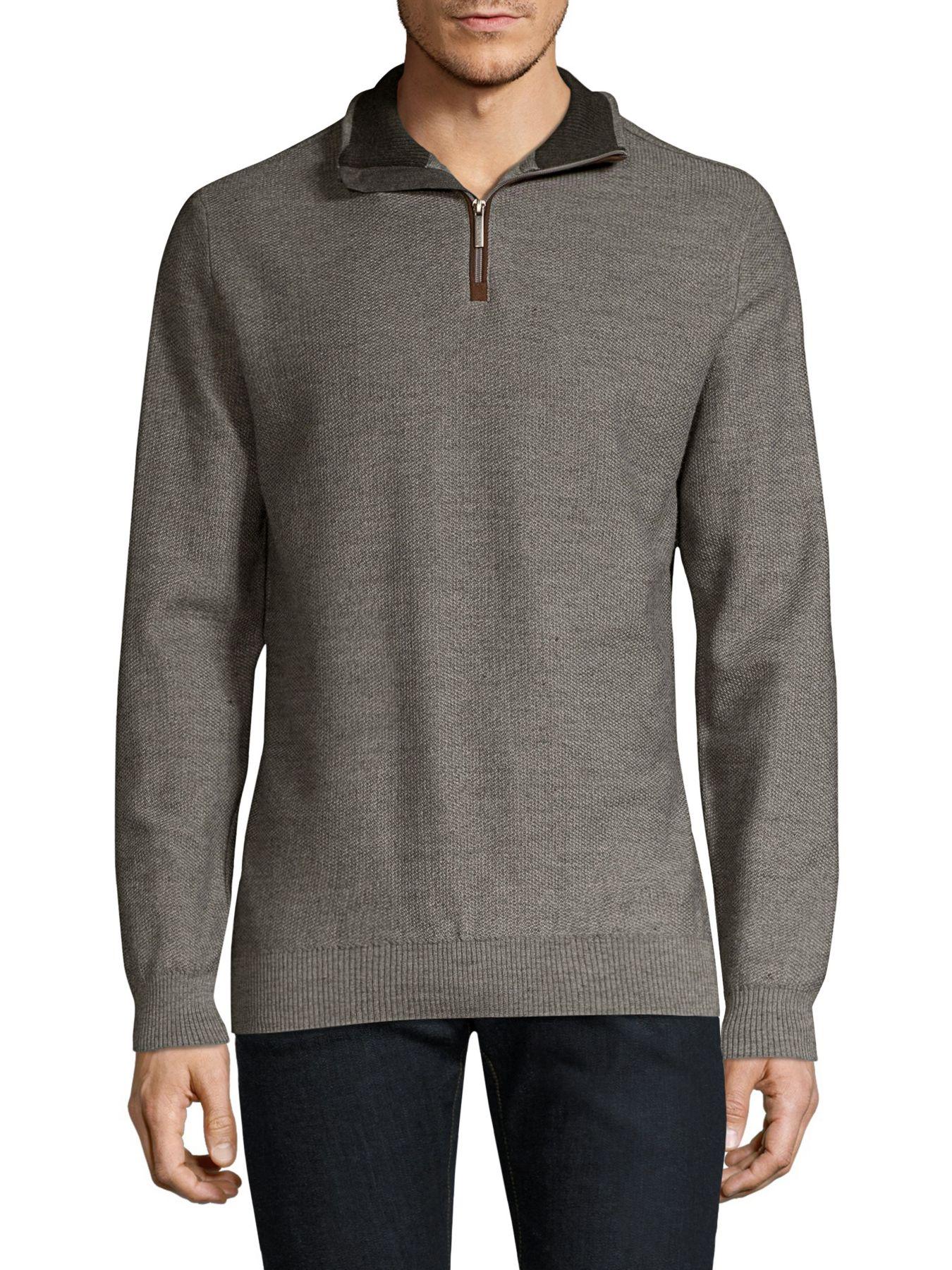 gray quarter zip sweater