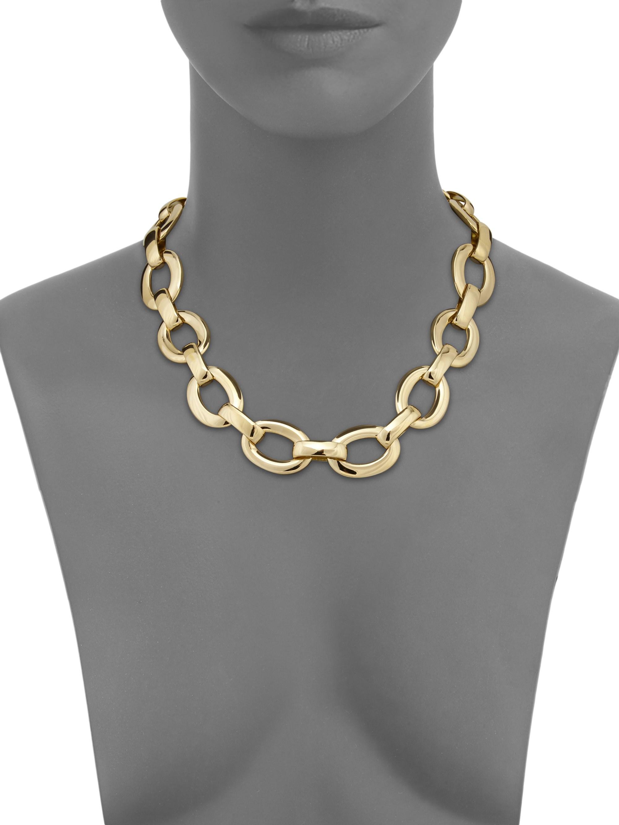 Roberto Coin Women's 18k Yellow Gold Chain Link Necklace ...