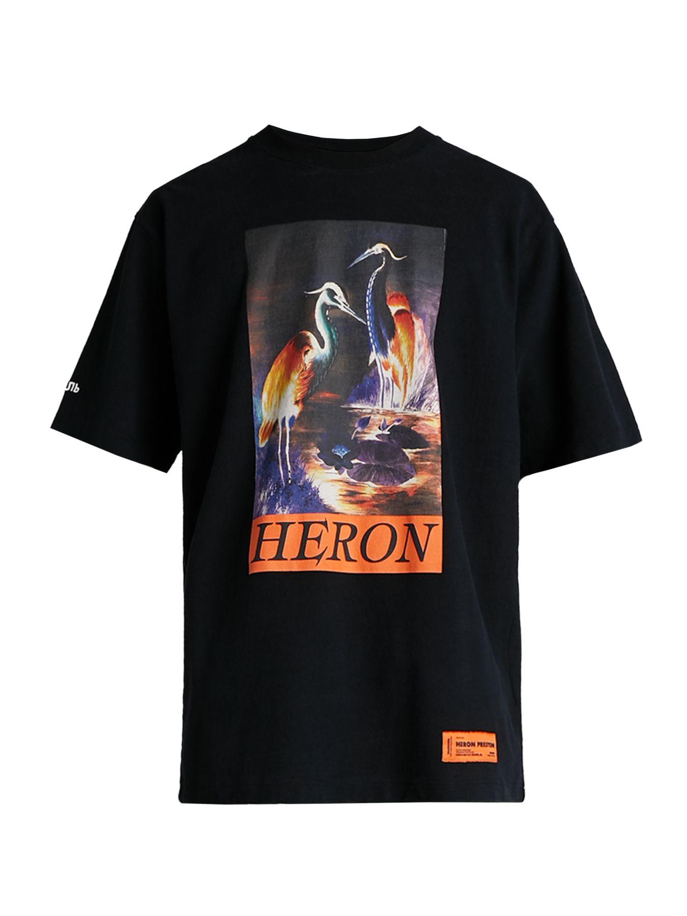 Heron Preston Cotton Graphic Print Jersey Tshirt in Black Orange (Black) for Men Lyst