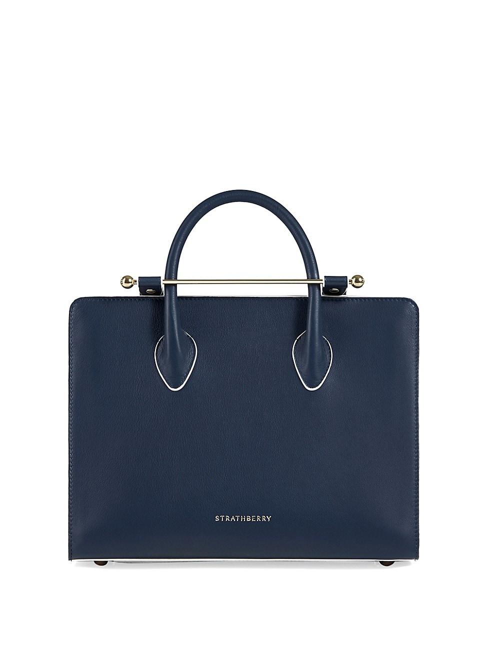 Strathberry Painted Edge Midi Tote in Blue