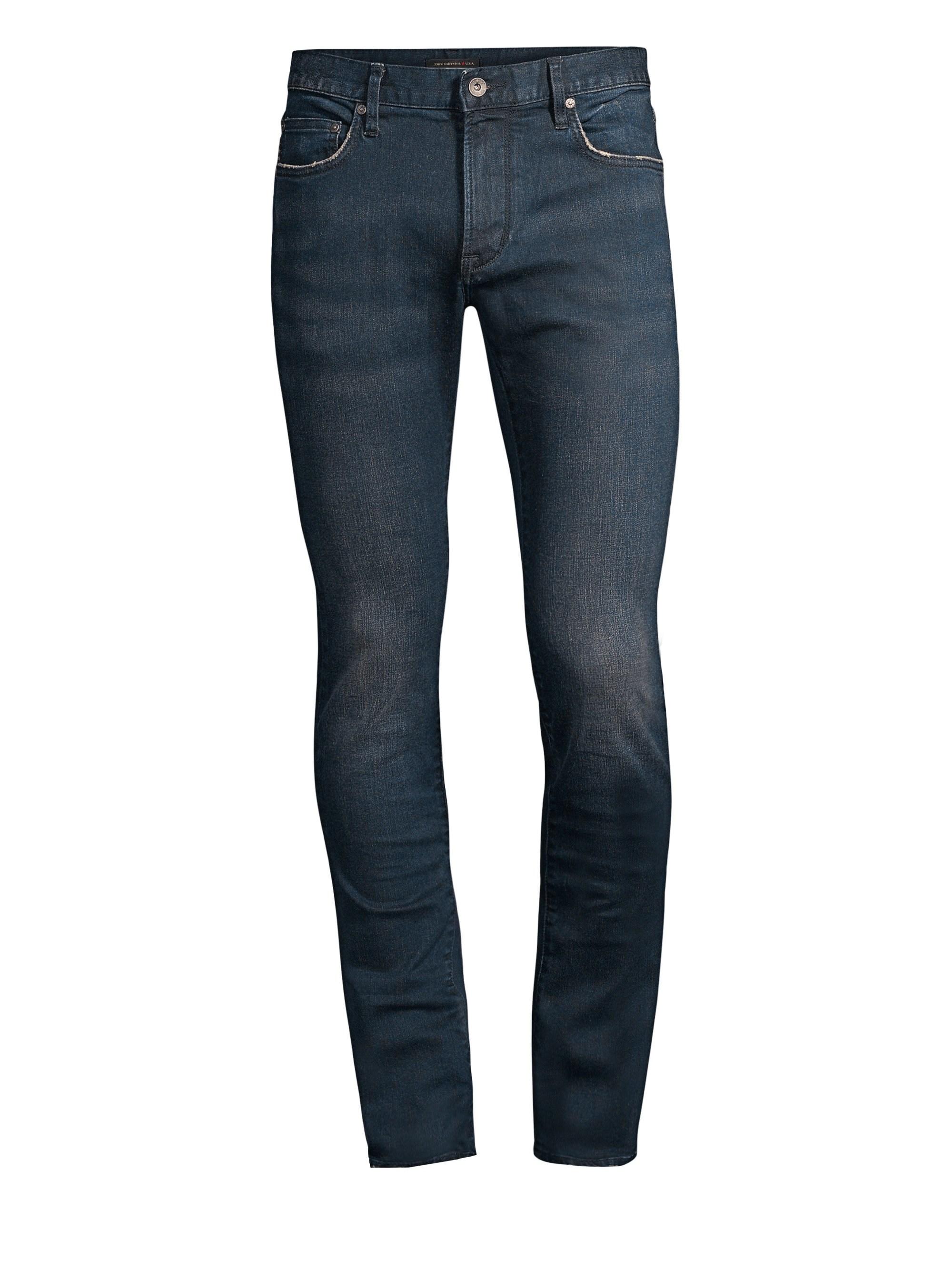 Lyst - John Varvatos Men's Distressed Stretch Slim Jeans - Dark Indigo ...