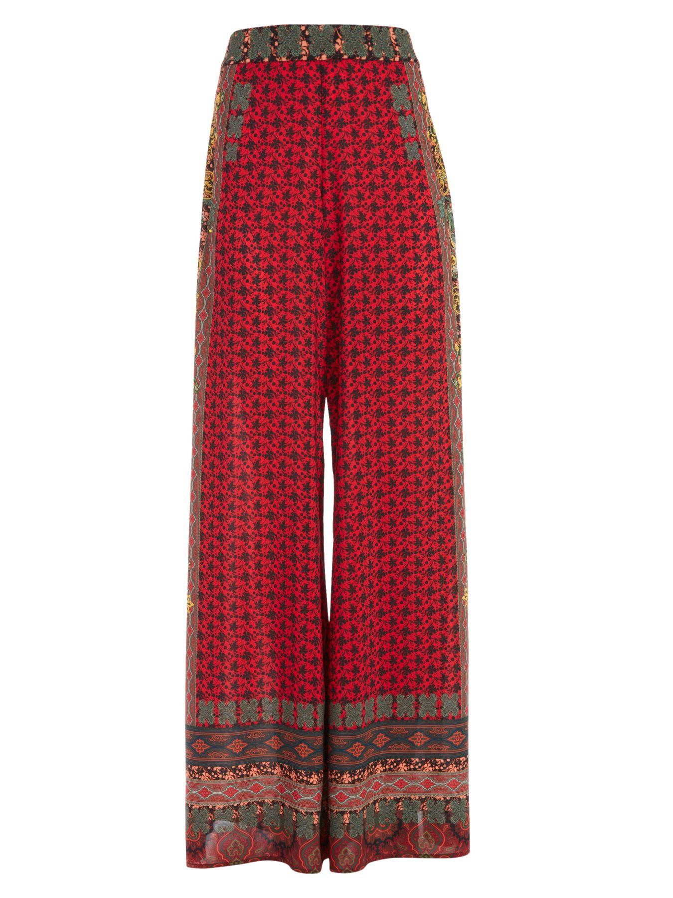 Alice + Olivia Synthetic Athena Wide-leg Pants in Red - Lyst