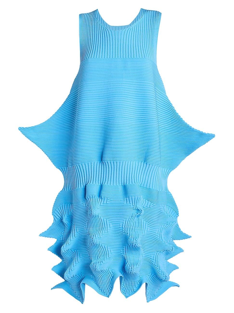 Issey Miyake Linkage Geometric Midi-dress in Blue | Lyst
