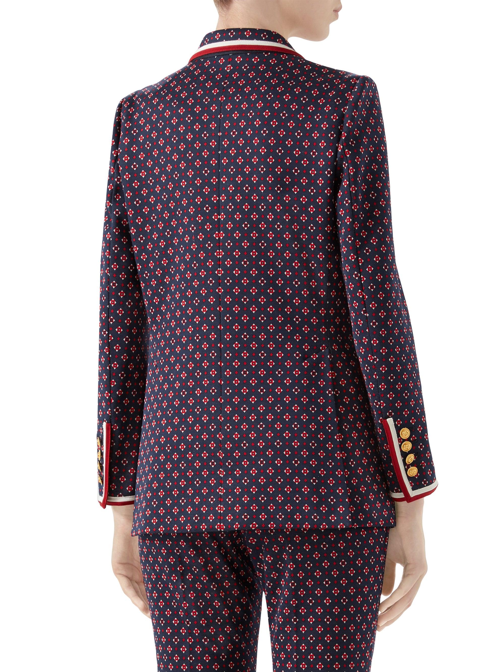 Gucci Geometric G Iconic Jersey Jacket in Blue - Lyst
