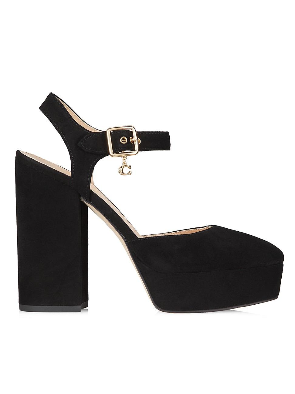COACH Isabella Suede Platform Pumps in Black Lyst