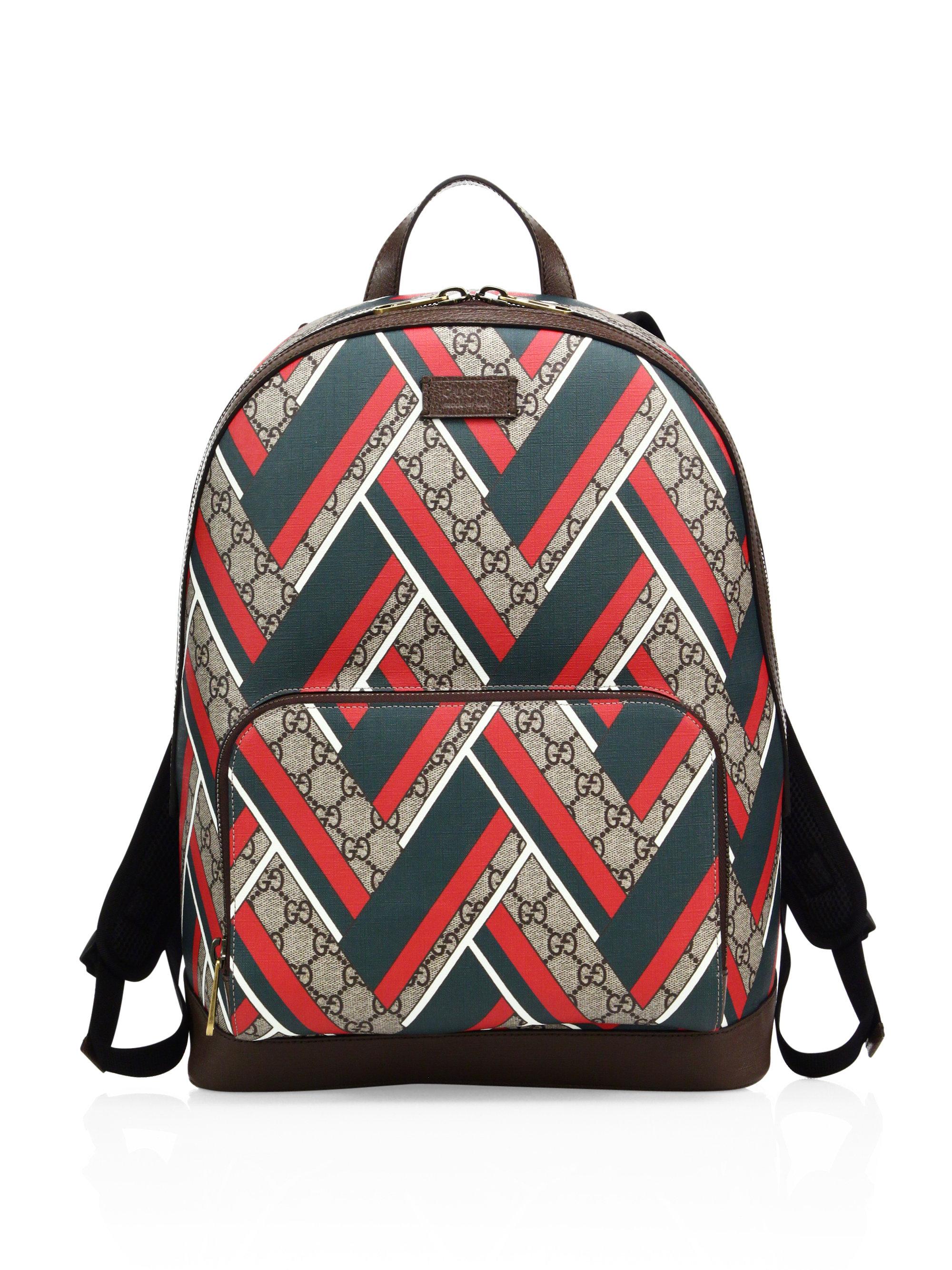 Gucci Chevron Canvas Backpack for Men - Lyst