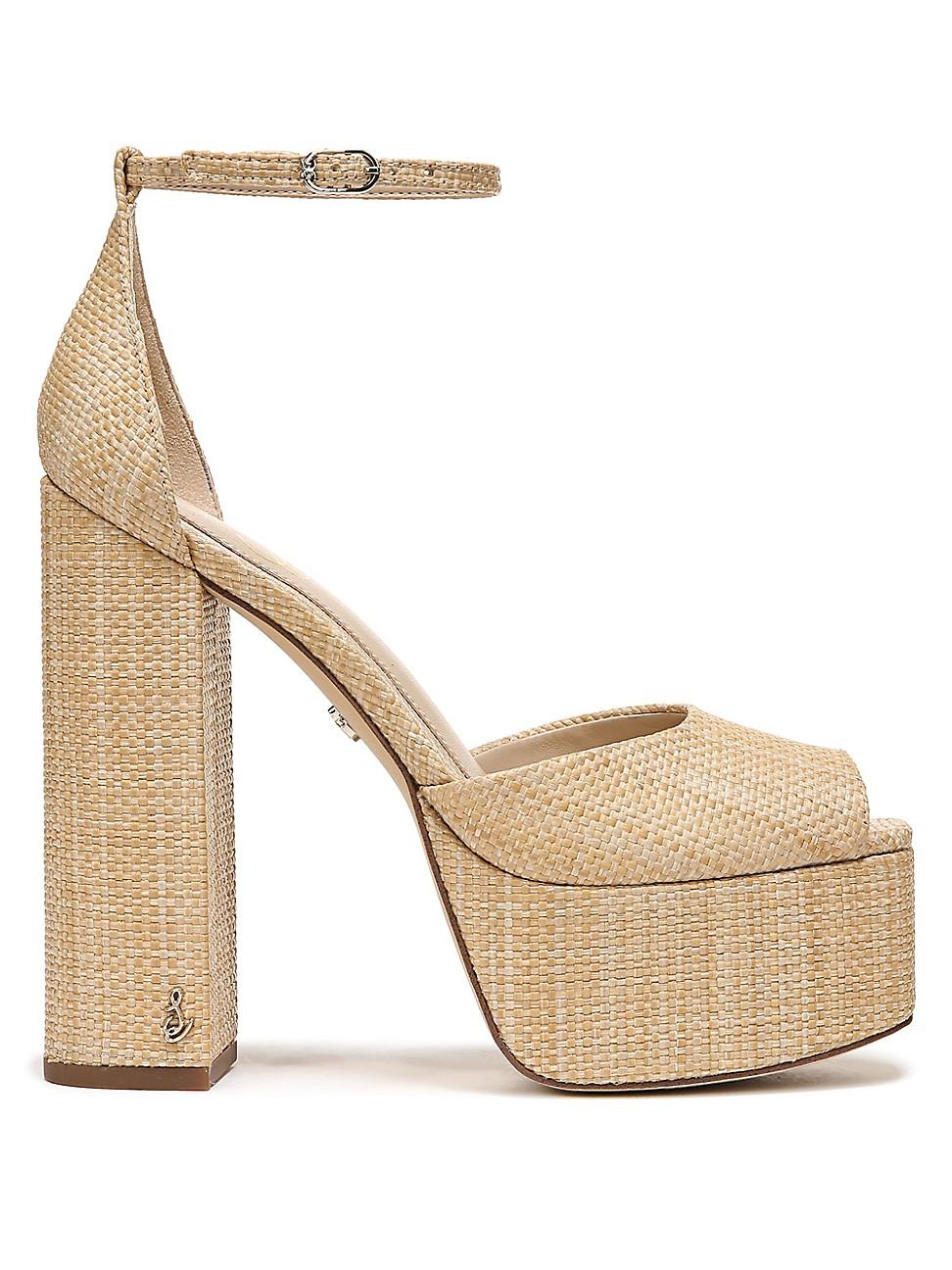 Sam Edelman Kori 110mm Raffia Platform Sandals in Natural Lyst