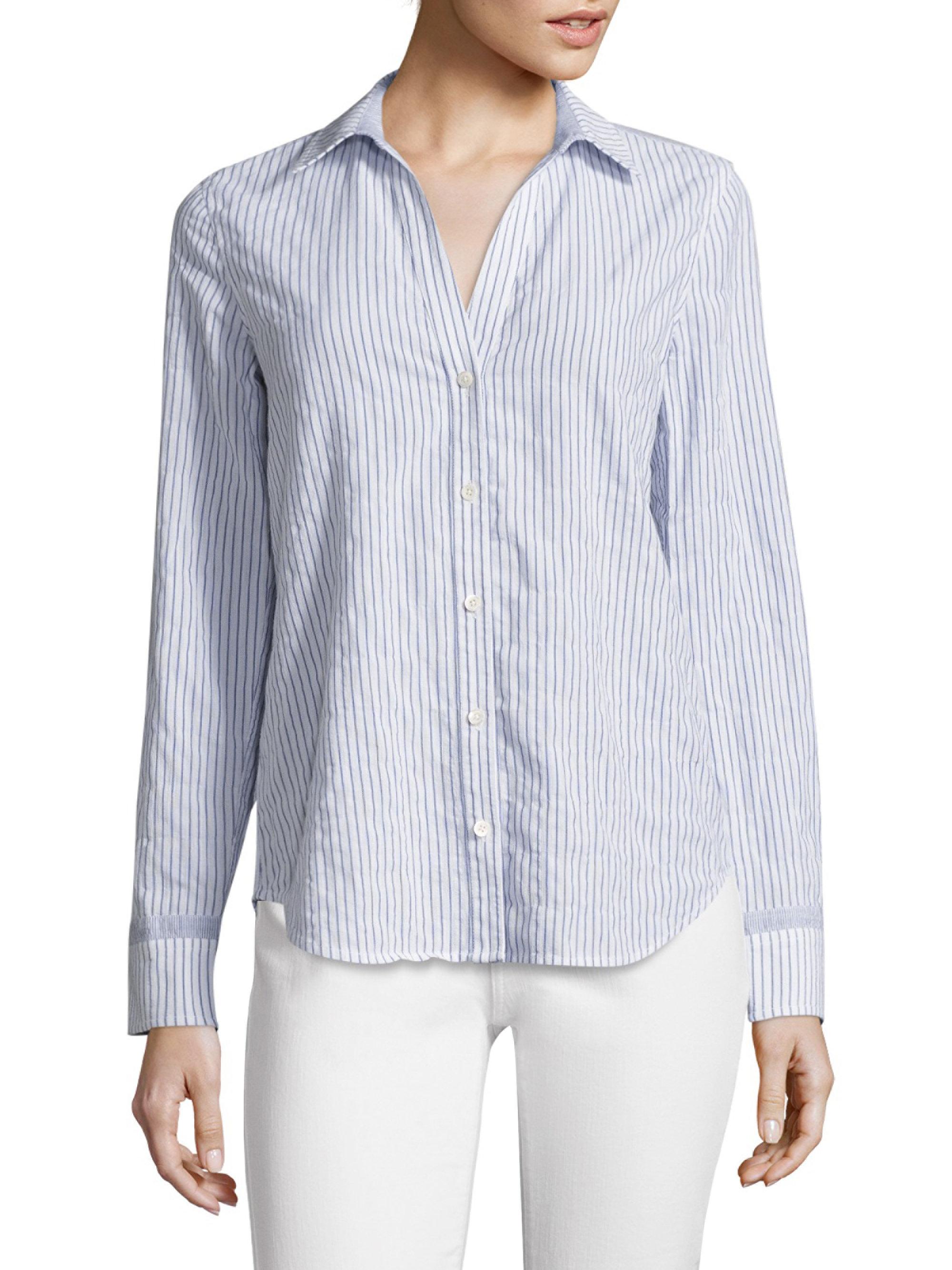 Vineyard Vines Striped Linen & Cotton Shirt in Blue - Lyst