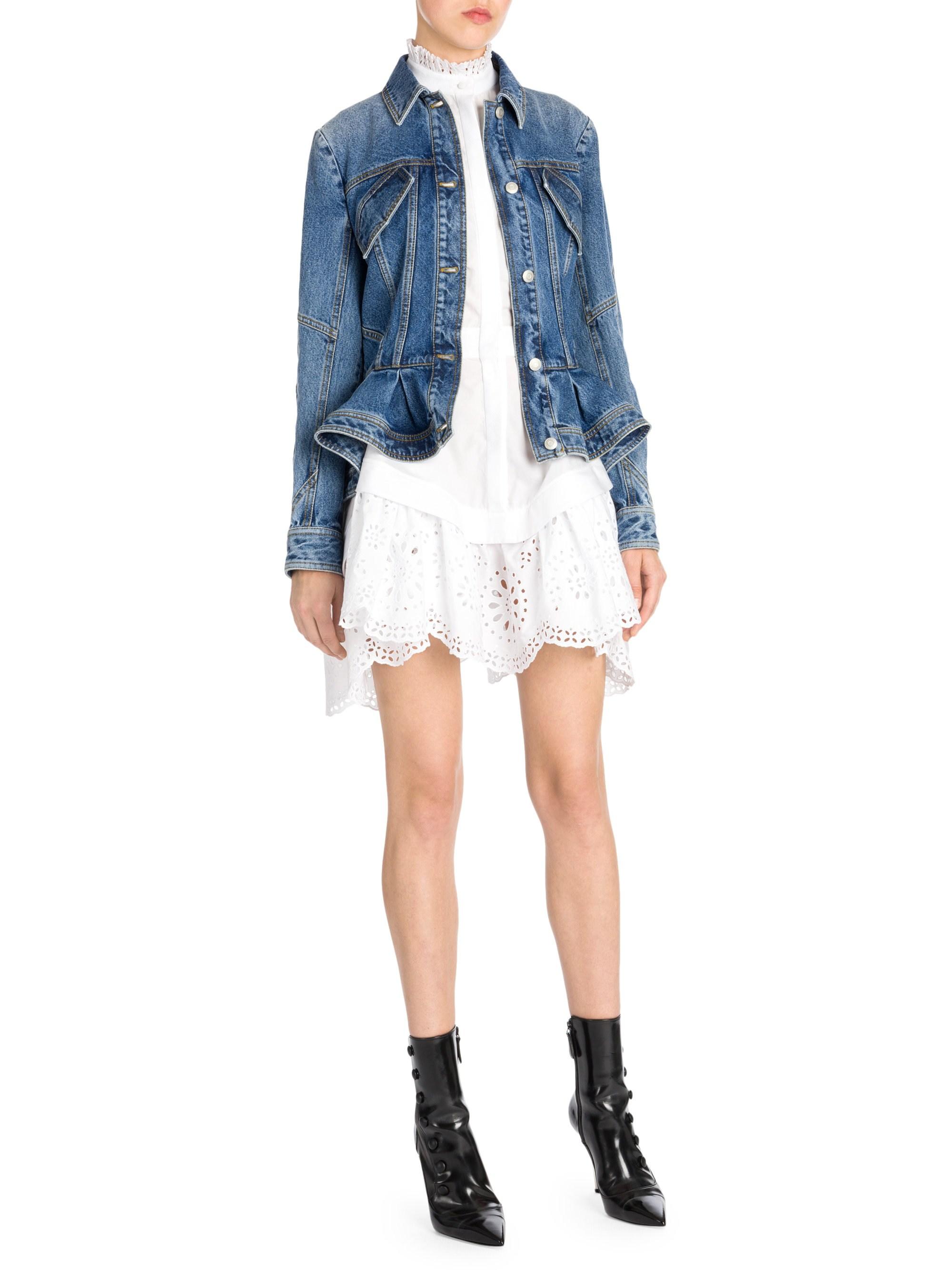 Alexander McQueen Peplum Denim Jacket 