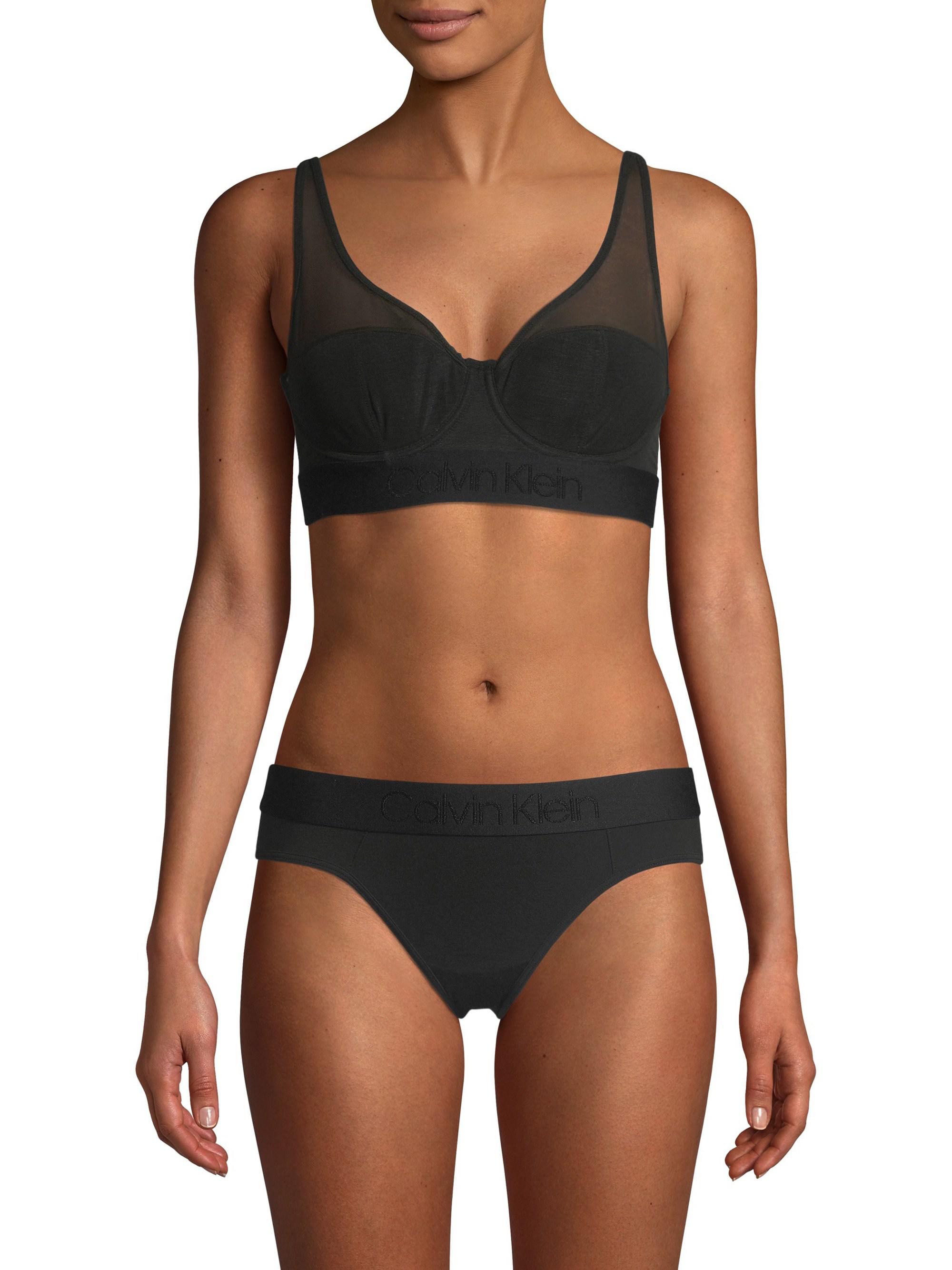 tonal logo lightly lined bralette