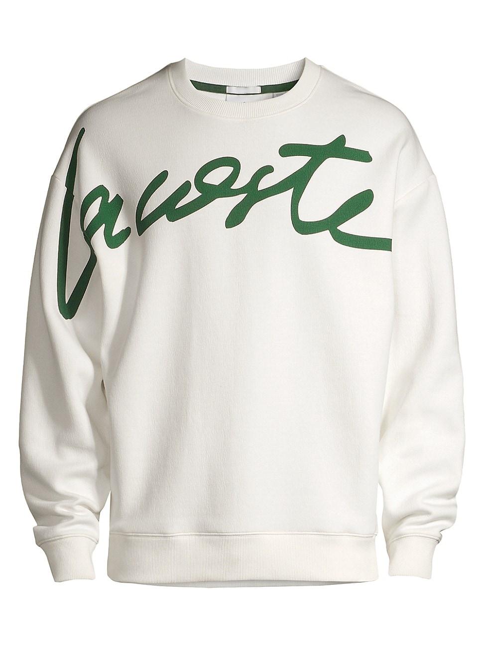 Lacoste Cotton L!ve New Script Logo Sweatshirt in Marine White (White) for  Men | Lyst