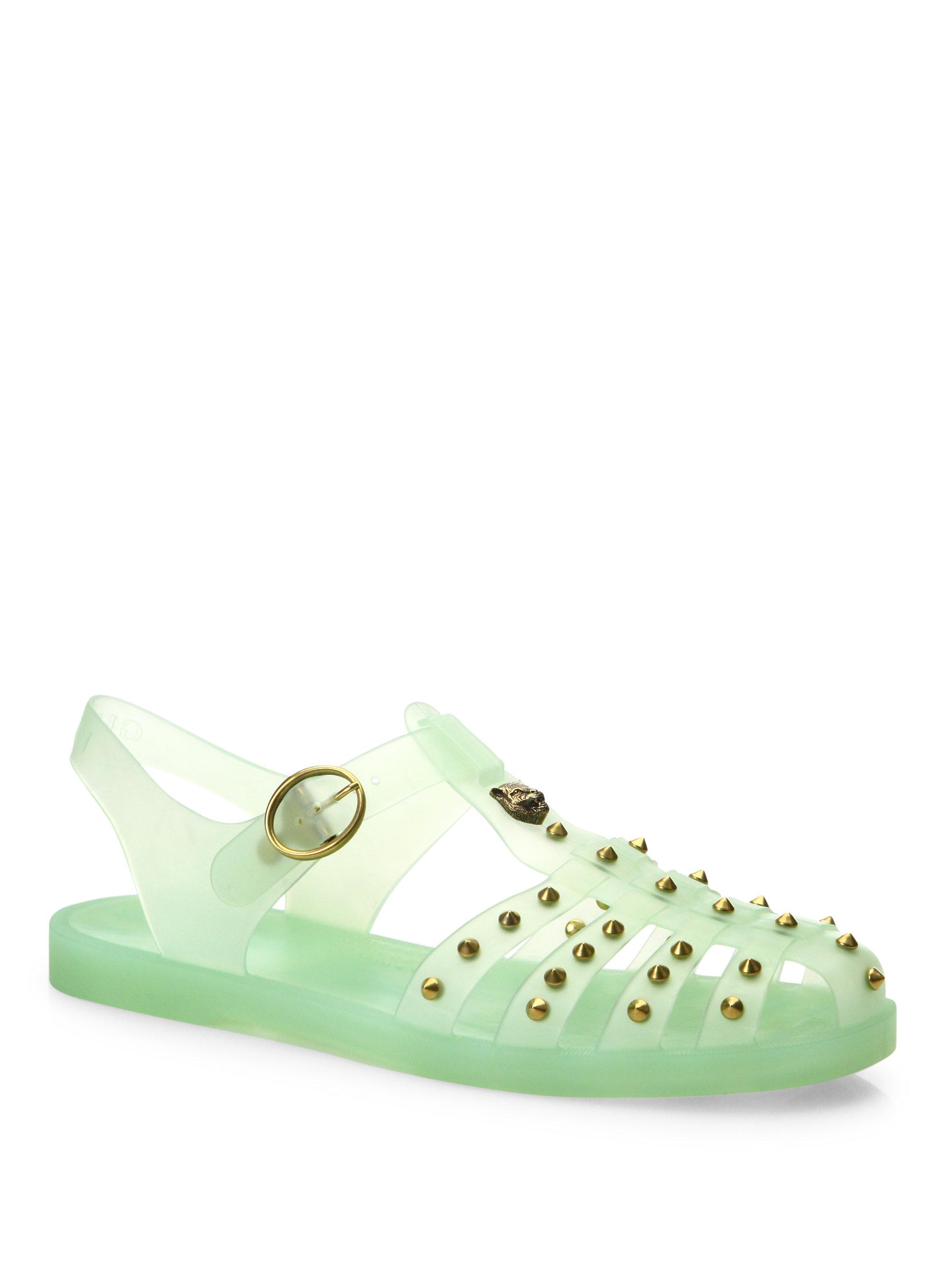Gucci Transparent Rubber Sandals in 