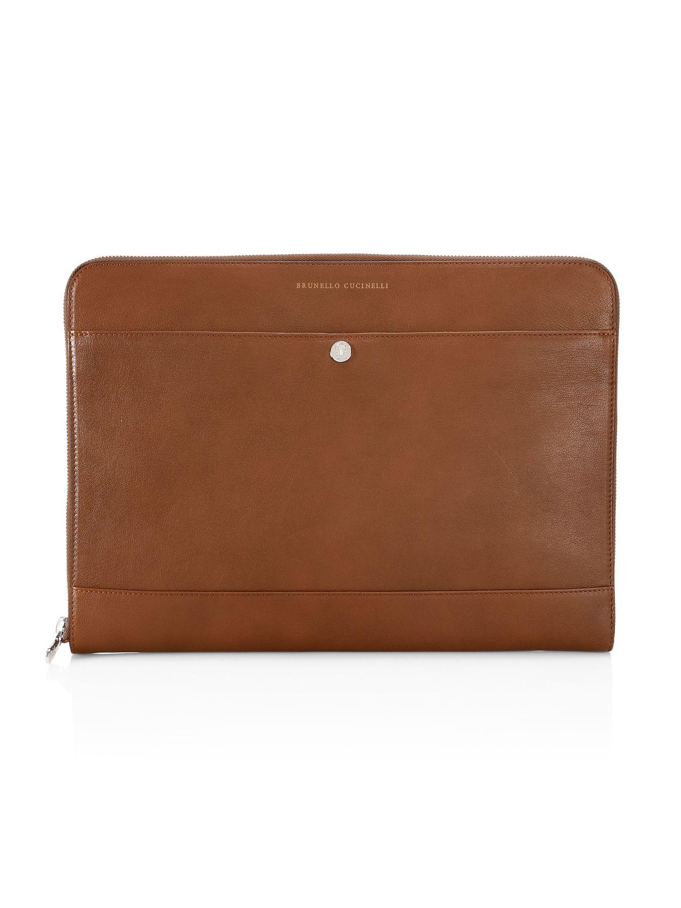 brunello cucinelli leather portfolio