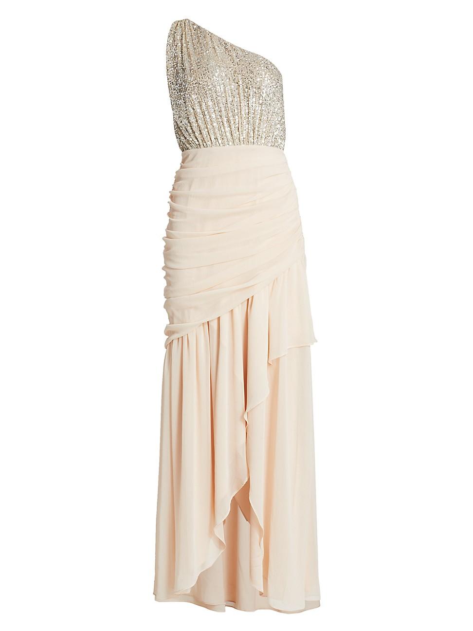 Ramy Brook Cecilia Sequin Draped Gown in Metallic | Lyst