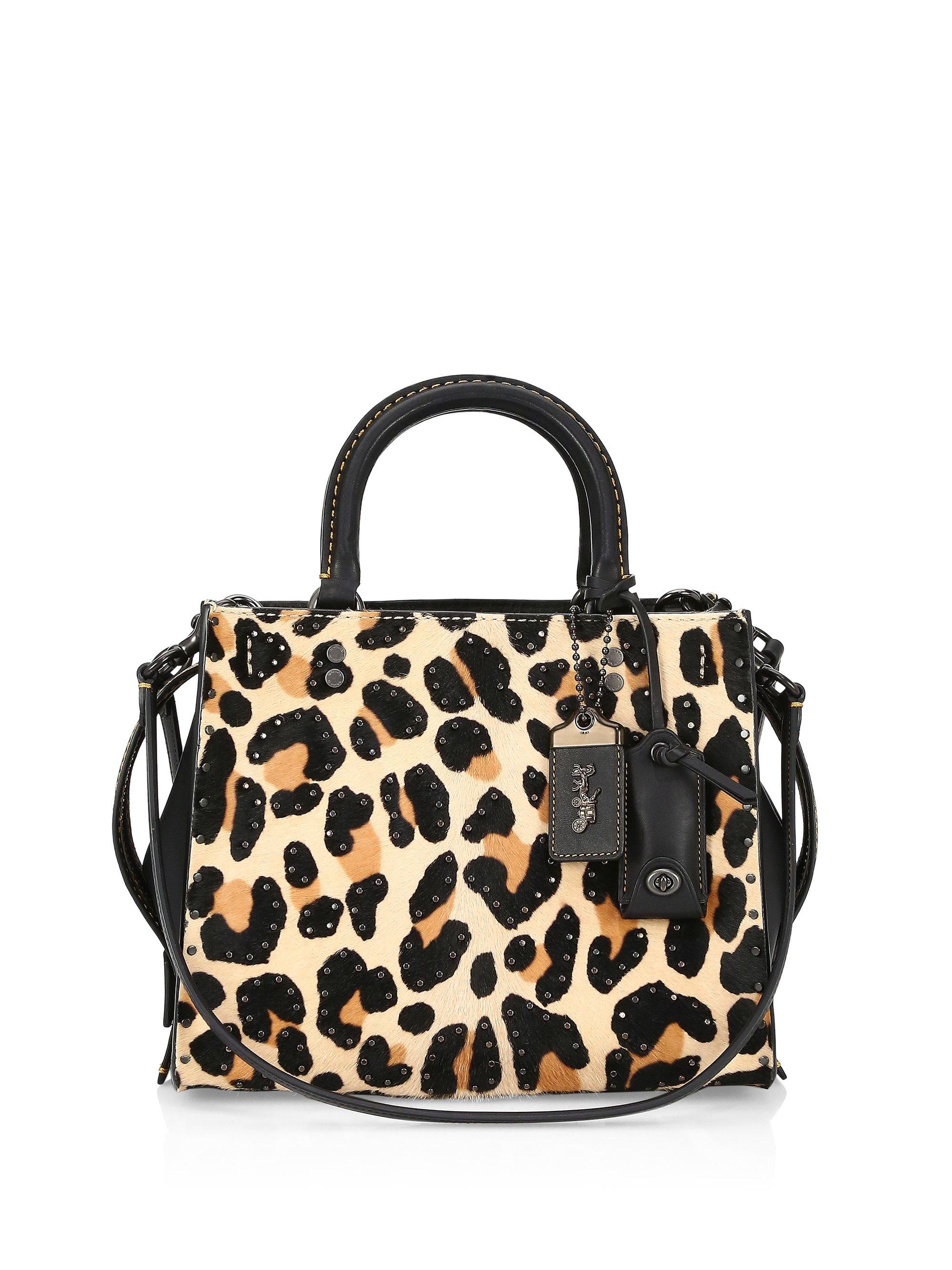 coach leopard print camera bag