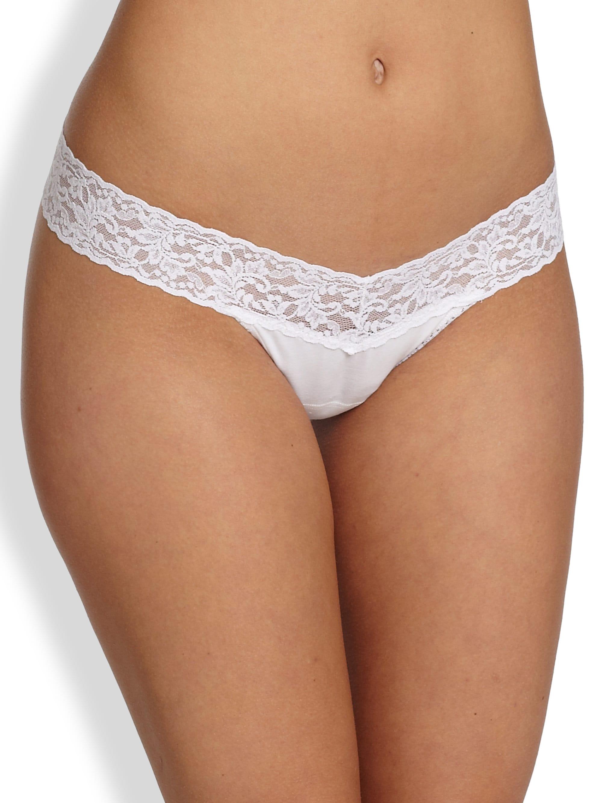 Hanky Panky Cotton Lowrise Thong in White Lyst