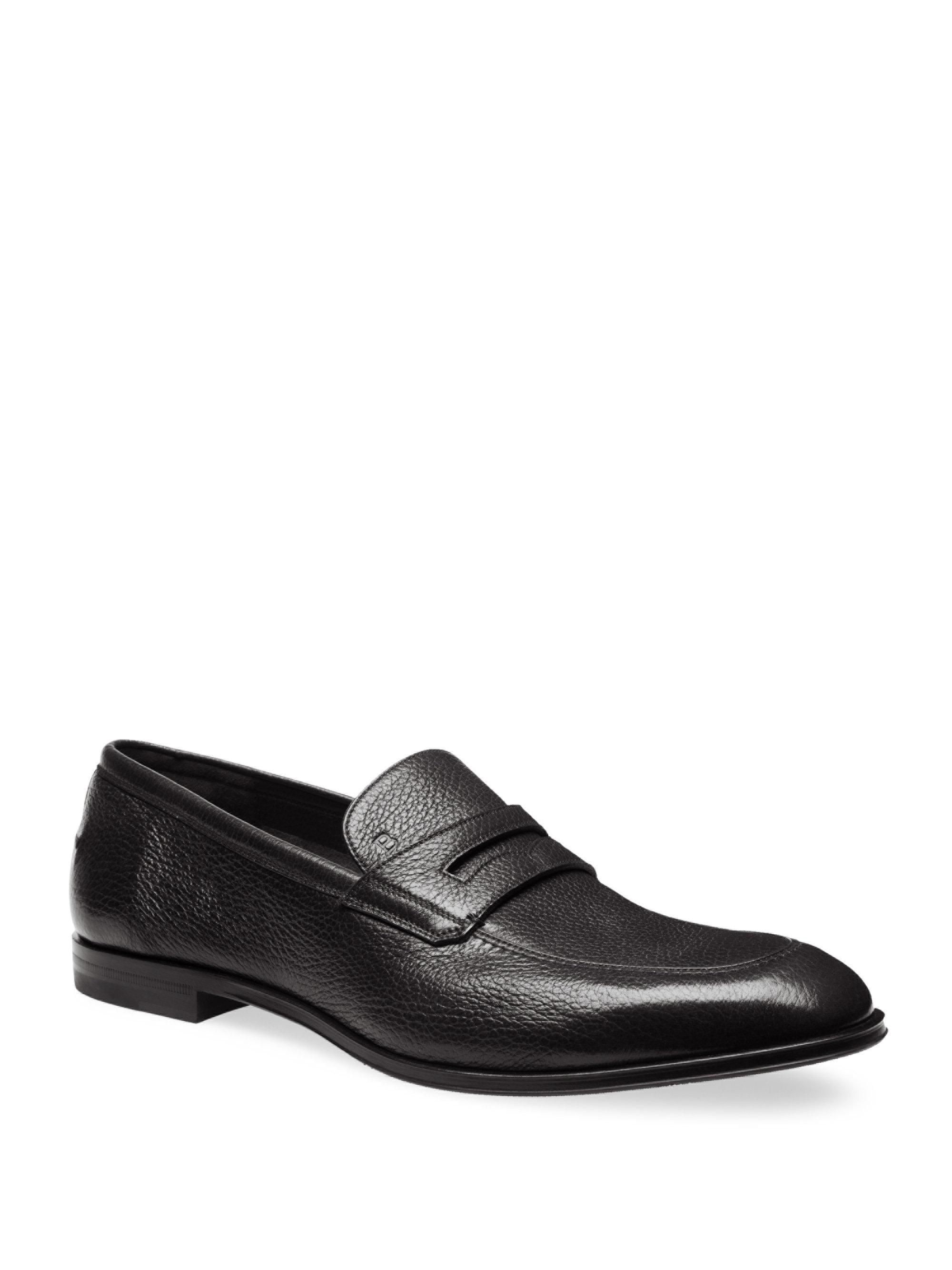 Bally Webb Grained Leather Penny Loafers in Black for Men - Lyst