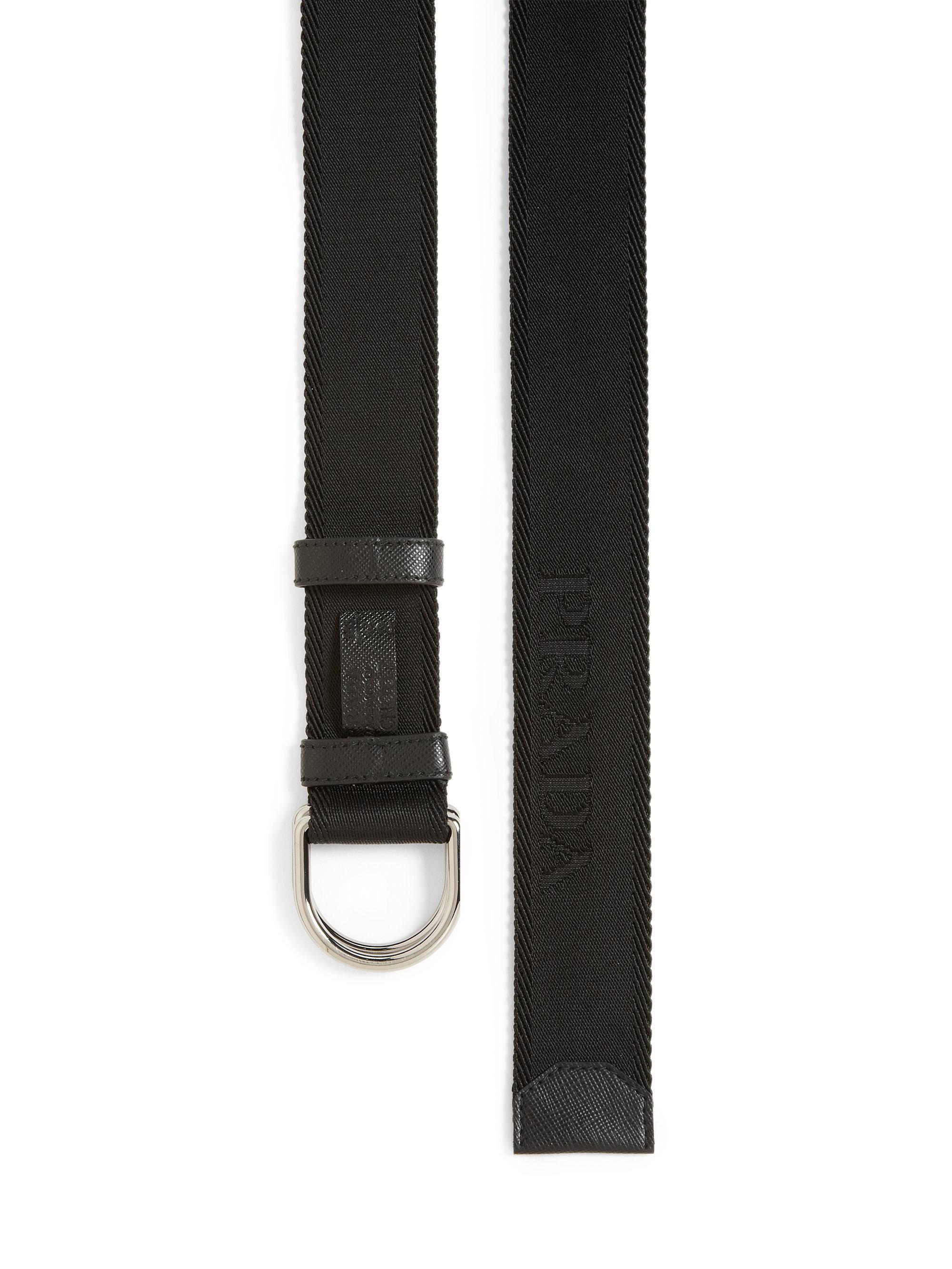 Prada D-ring Nylon Belt in Black for Men | Lyst