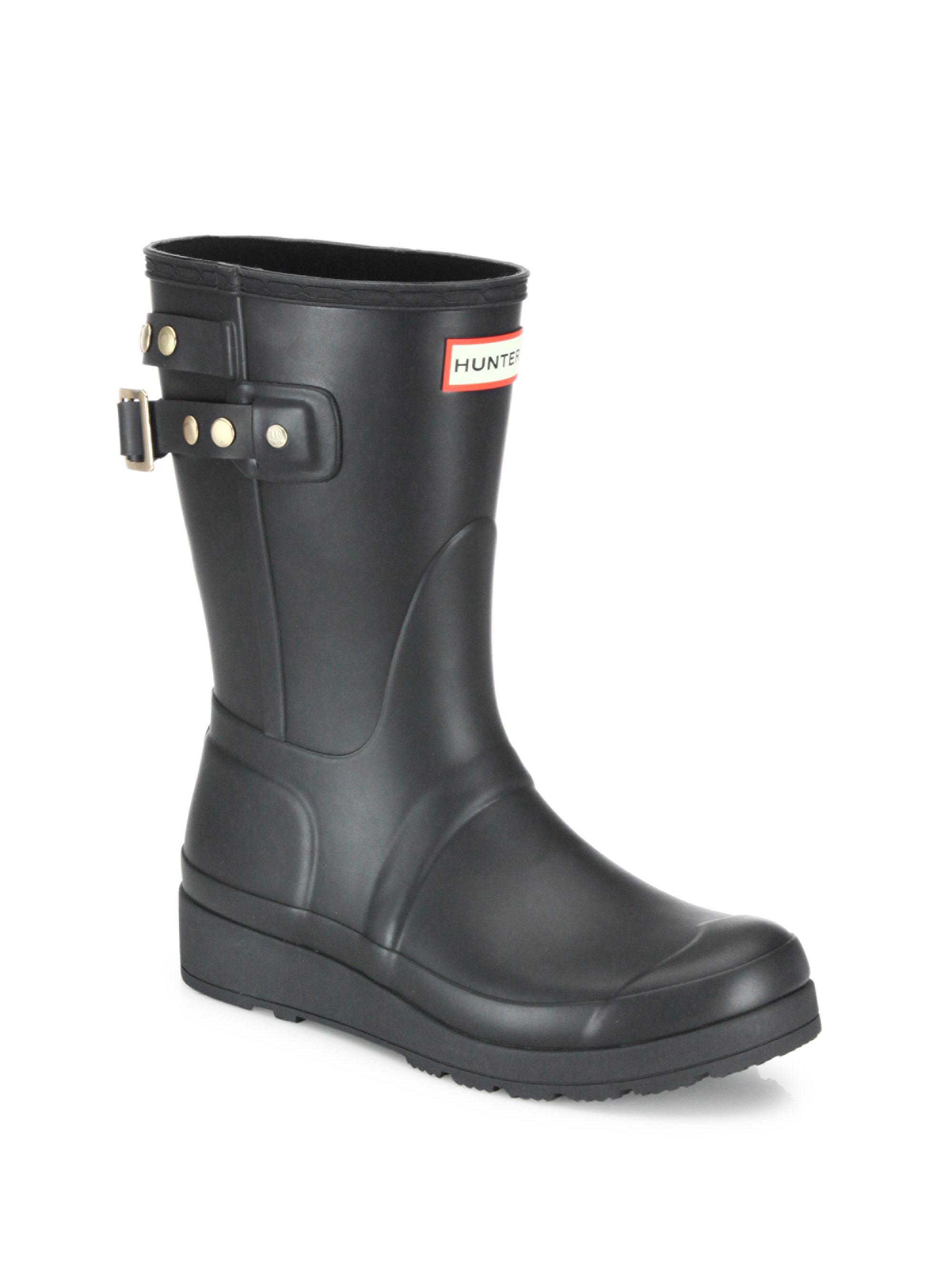 hunter wedge rain boots