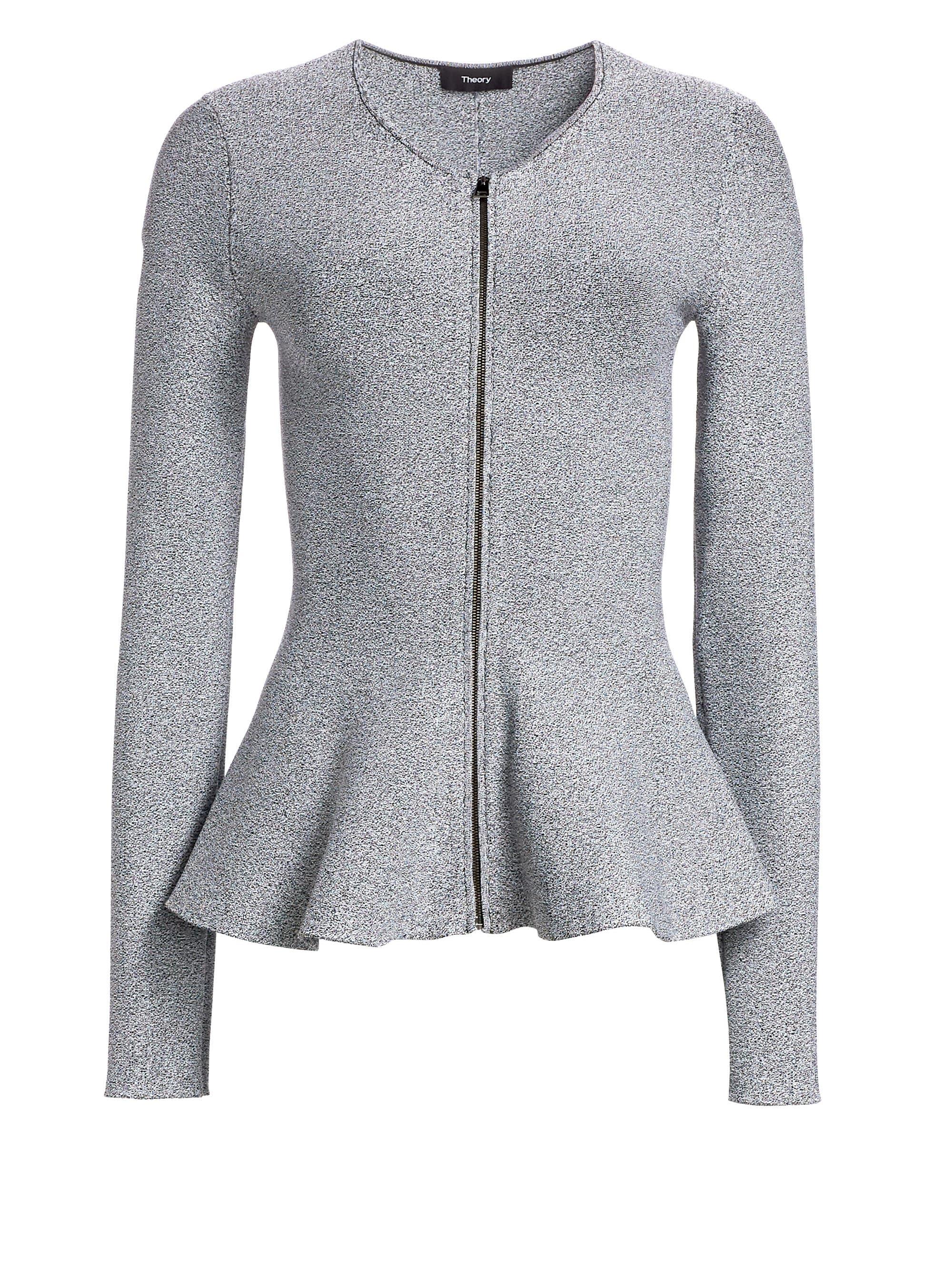 theory marl peplum jacket