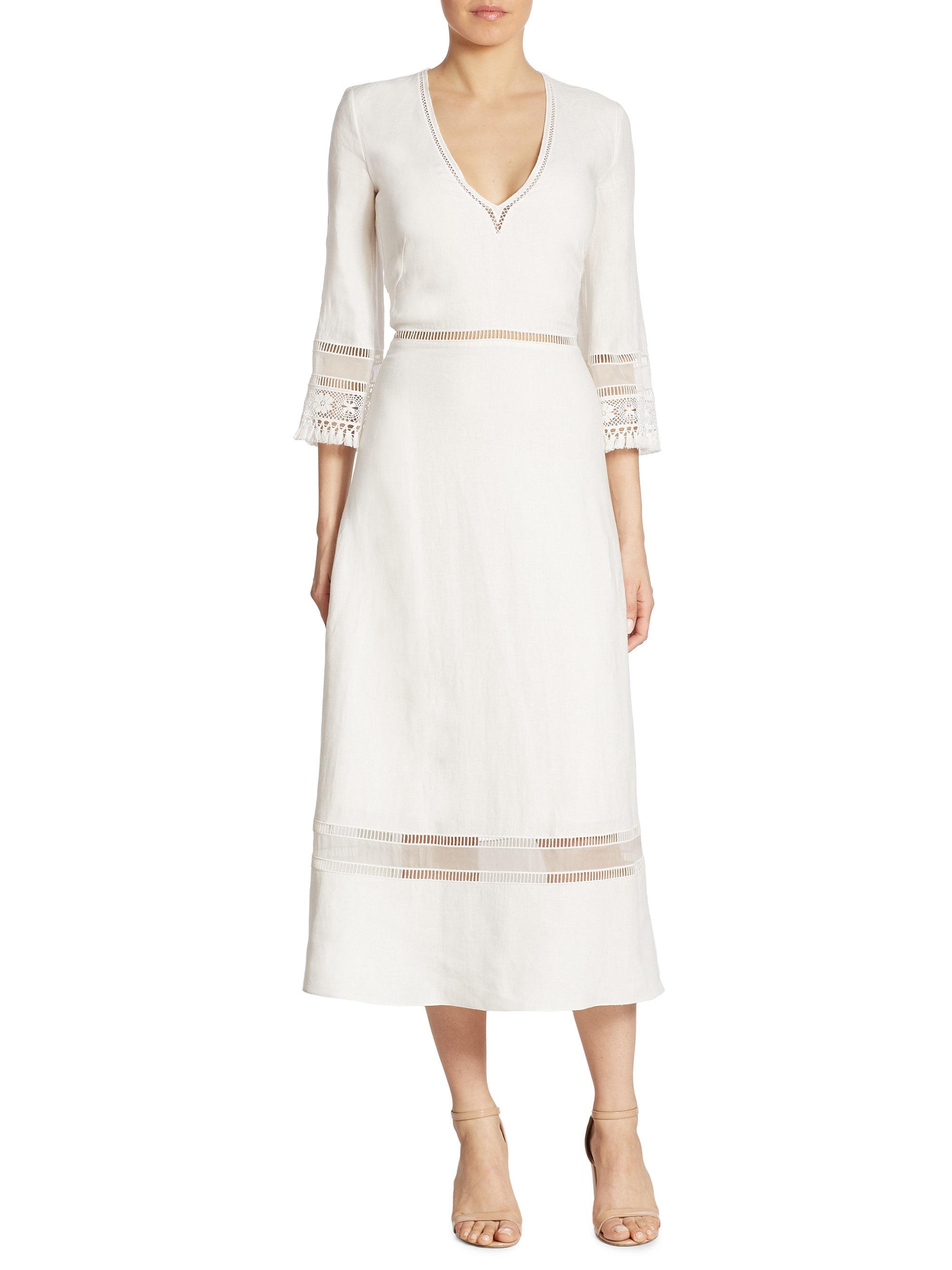 Ralph Lauren Collection Francesca Linen Dress in White Lyst