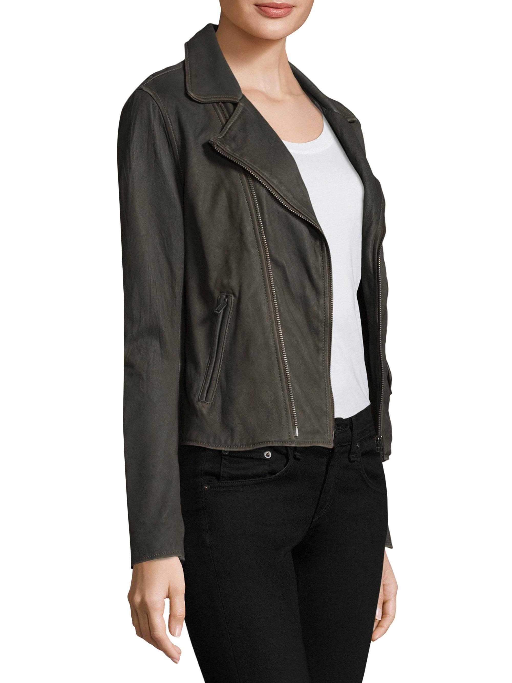 June Black Vintage Leather Jacket