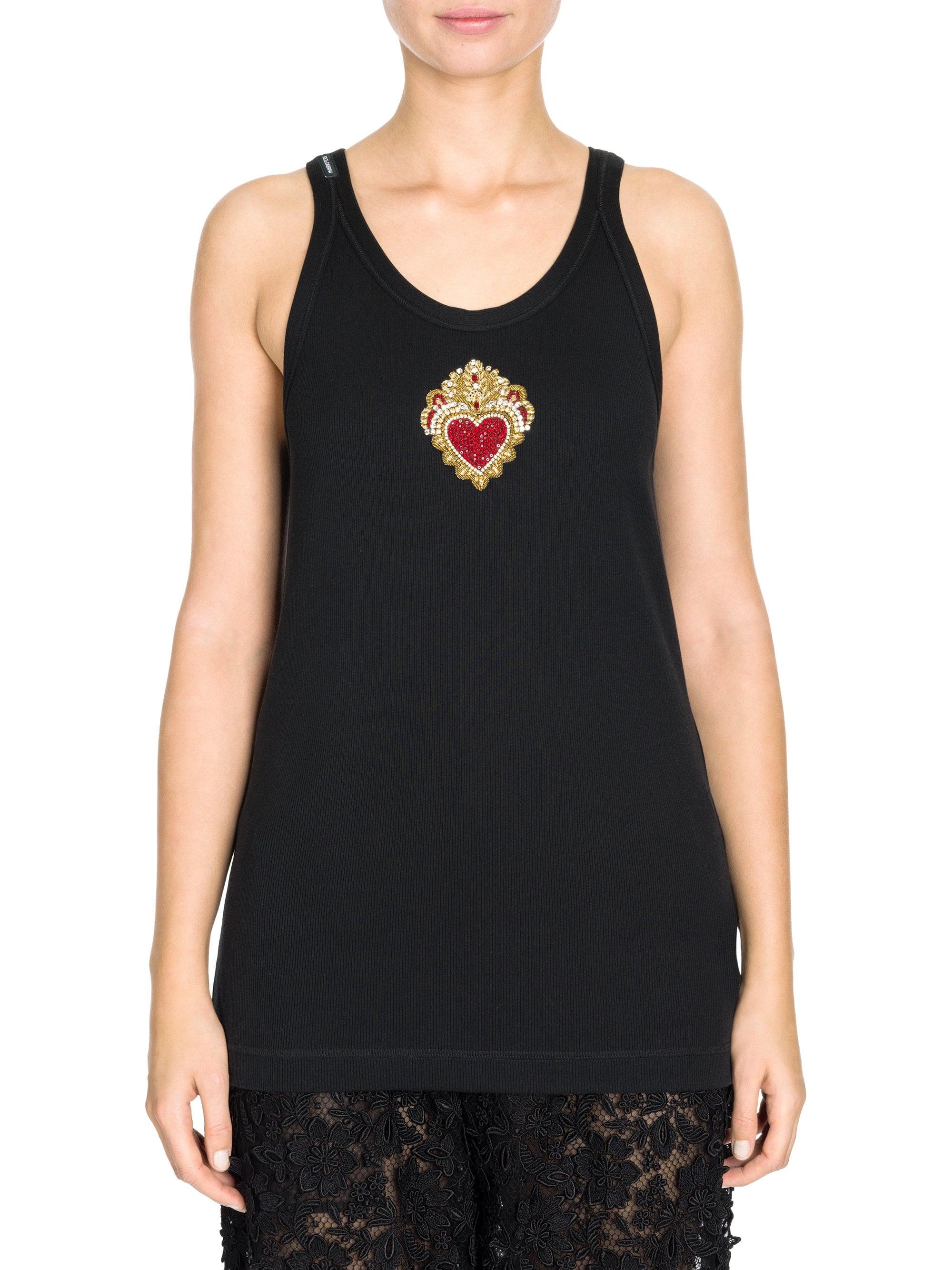 Dolce & Gabbana Heart Tank Top in Black Red (Black) - Lyst