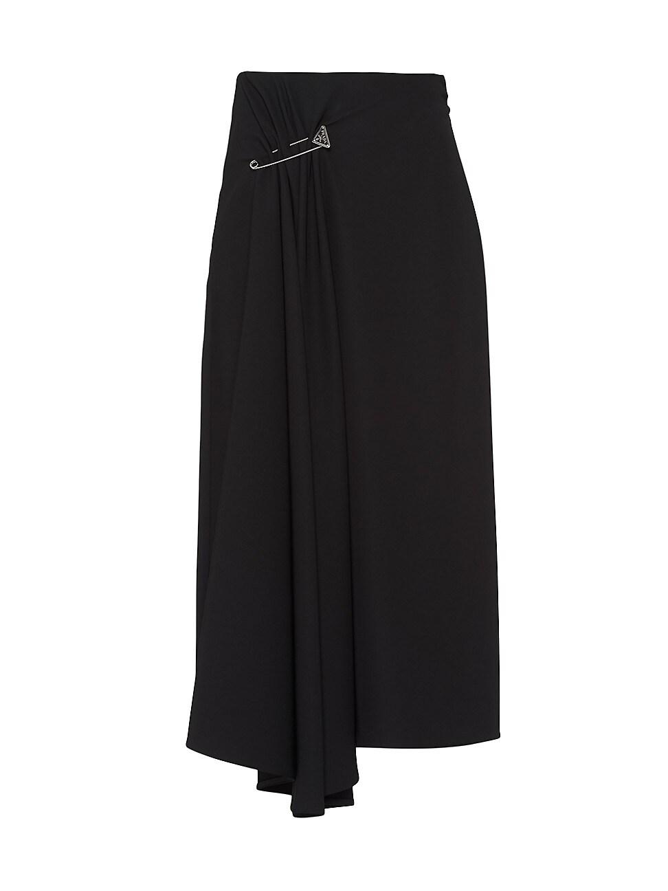 Prada Cady Midi-skirt in Black | Lyst