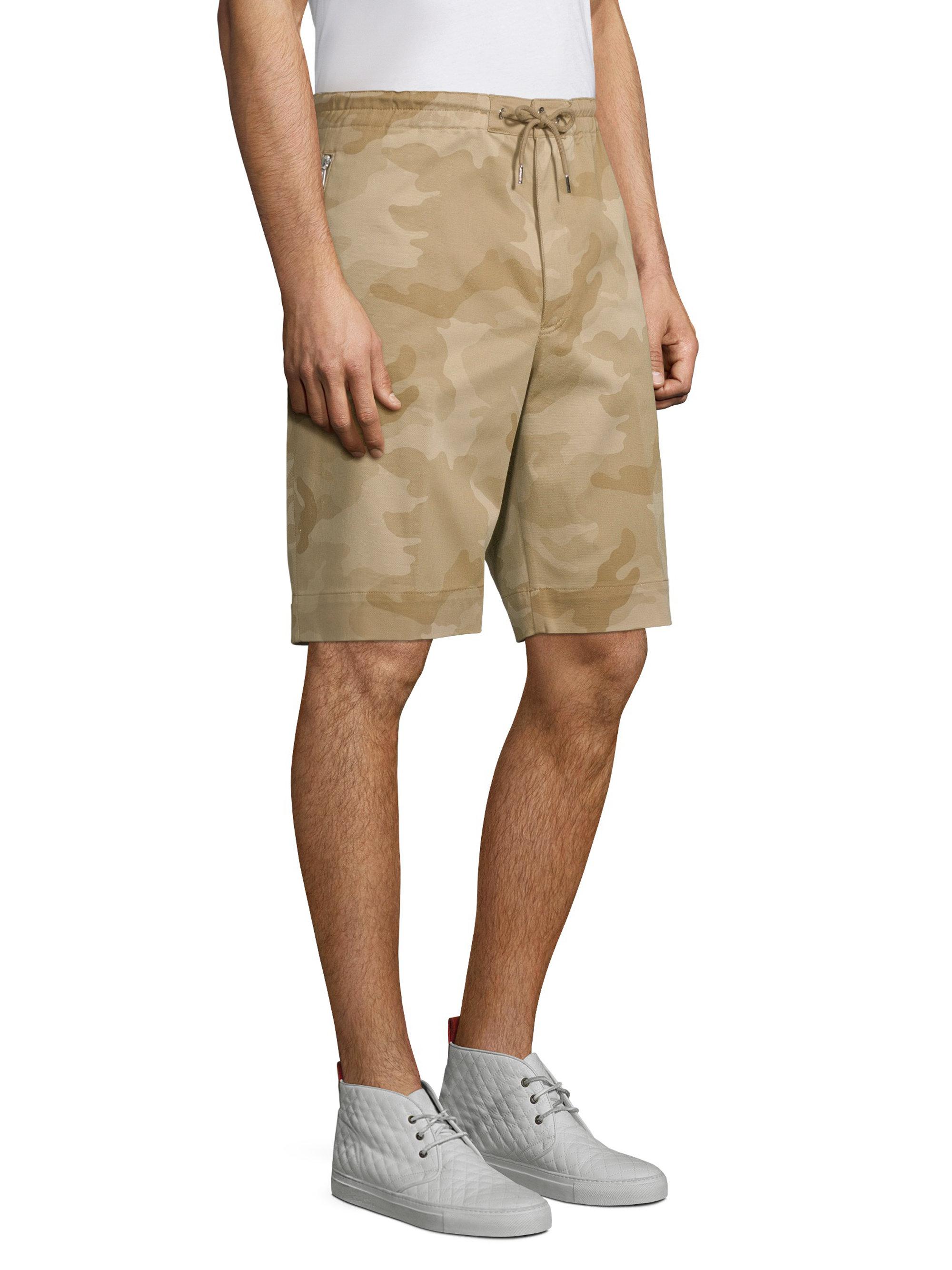 Moncler Cotton Camouflage Bermuda Shorts in Camel (Natural) for Men - Lyst