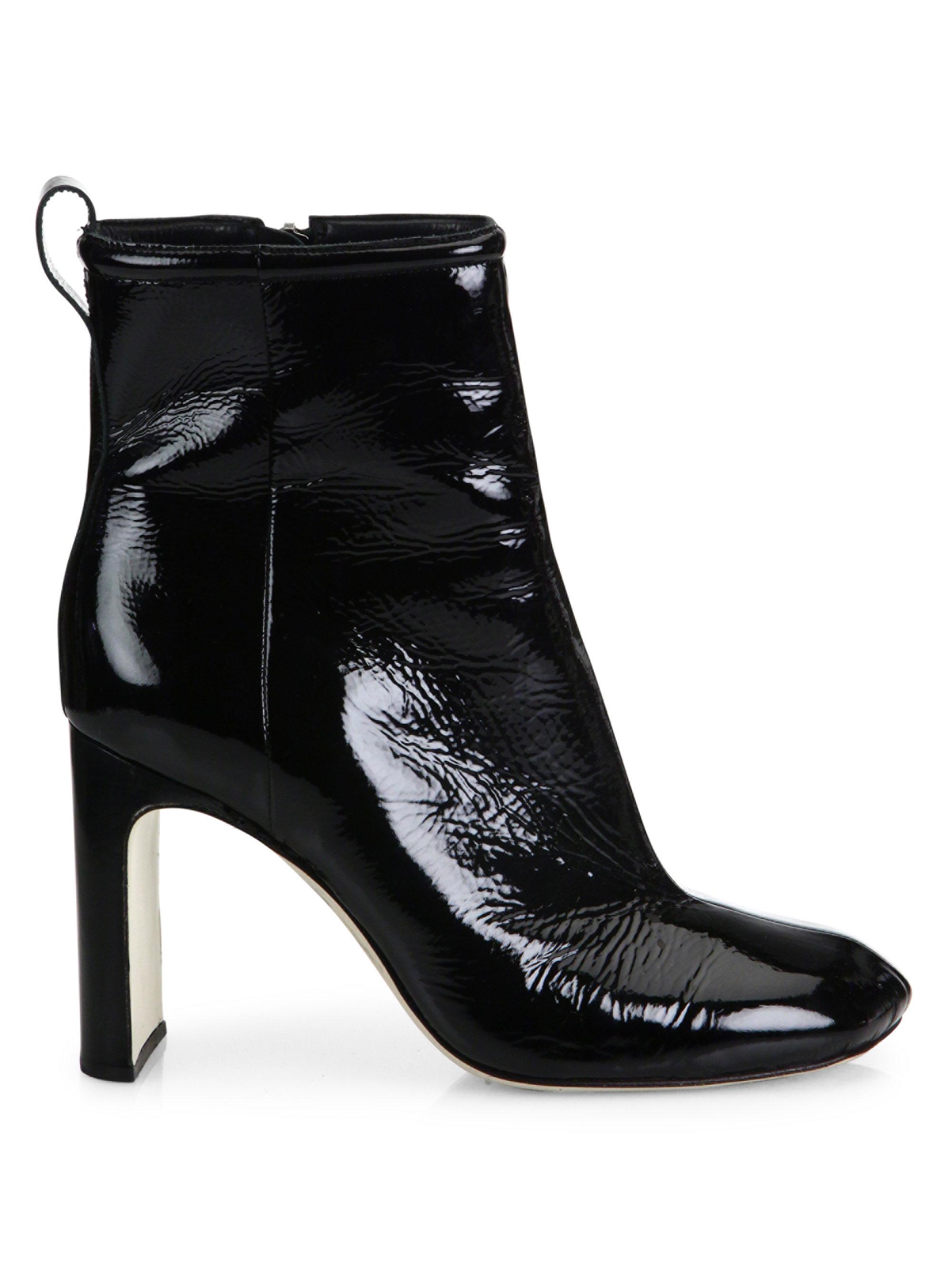 Rag &amp; Bone Ellis Patent Leather Ankle Boots in Black Lyst
