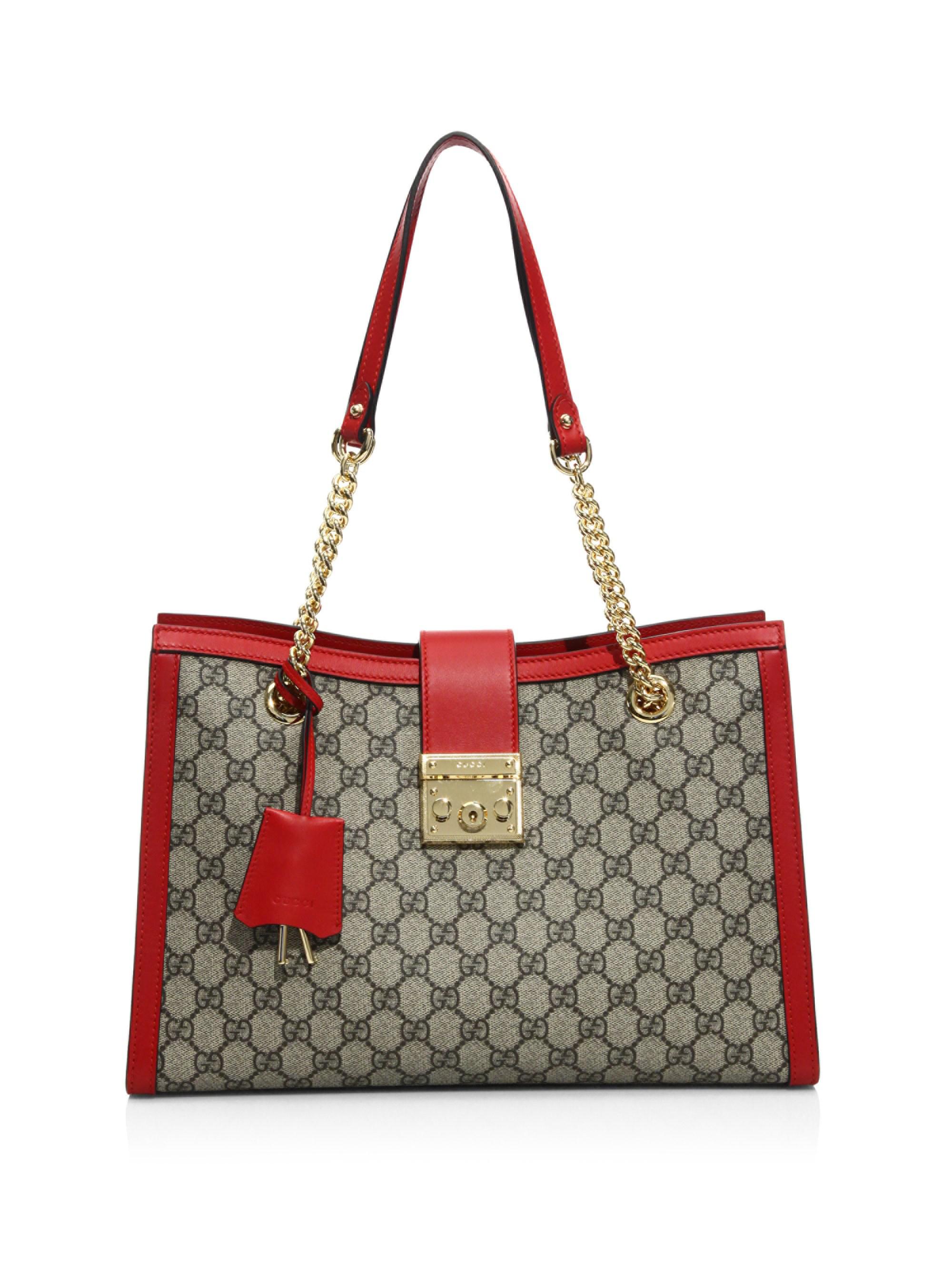 Gucci Padlock GG Medium Shoulder Bag in Red | Lyst